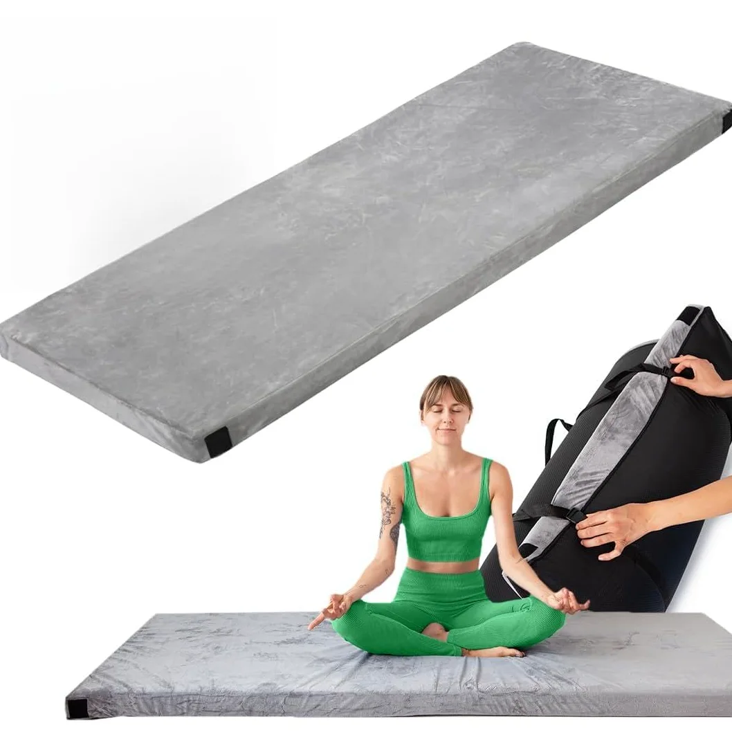 Colchón de camping plegable de 90 x 200 cm, cómodo colchón de suelo con espuma viscoelástica para un sueño reparador, ideal como cama de invitados, colchón de tienda de campaña o colchoneta para