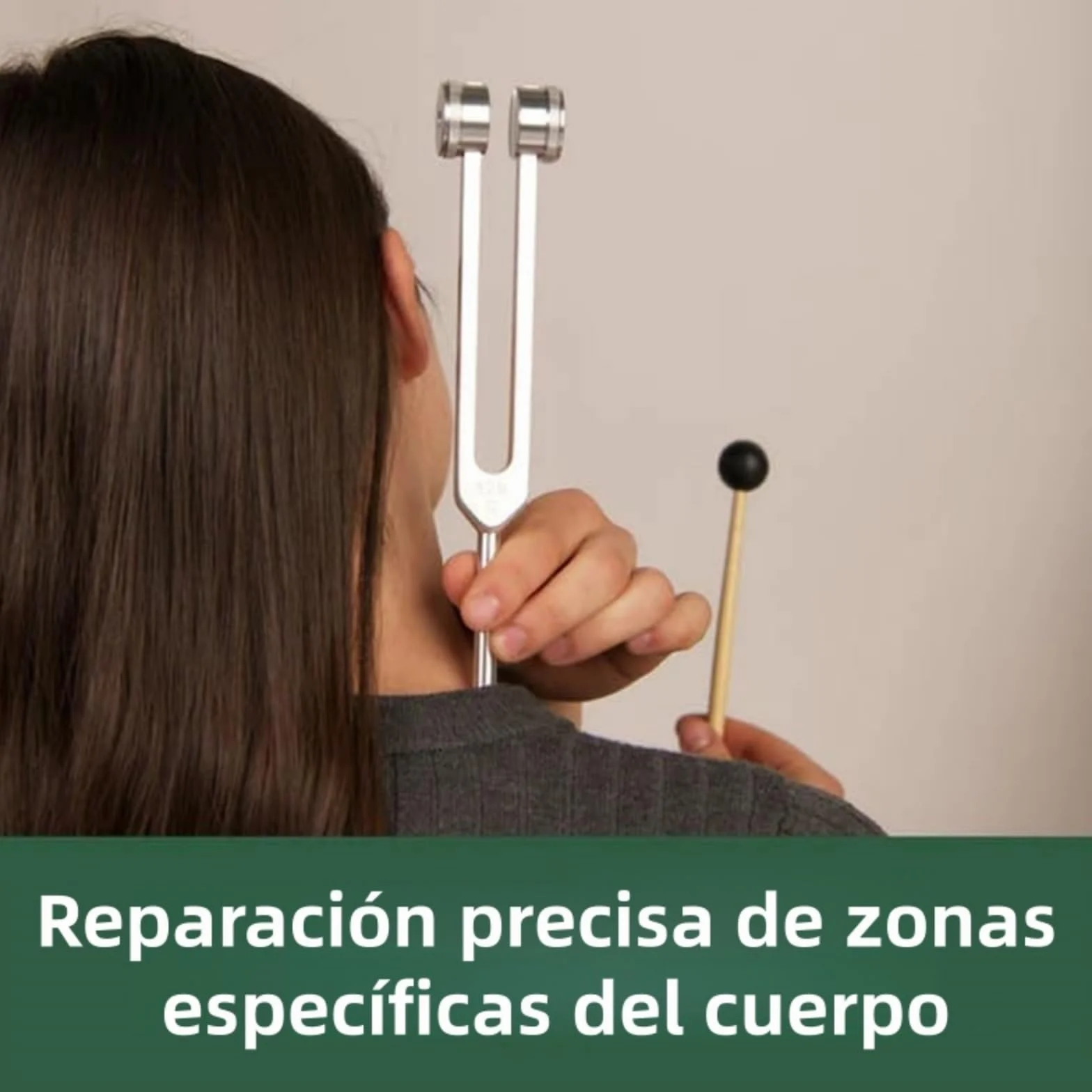 Lumyra Diapasón de Aluminio 128Hz Juego Completo con Martillo de Silicona
