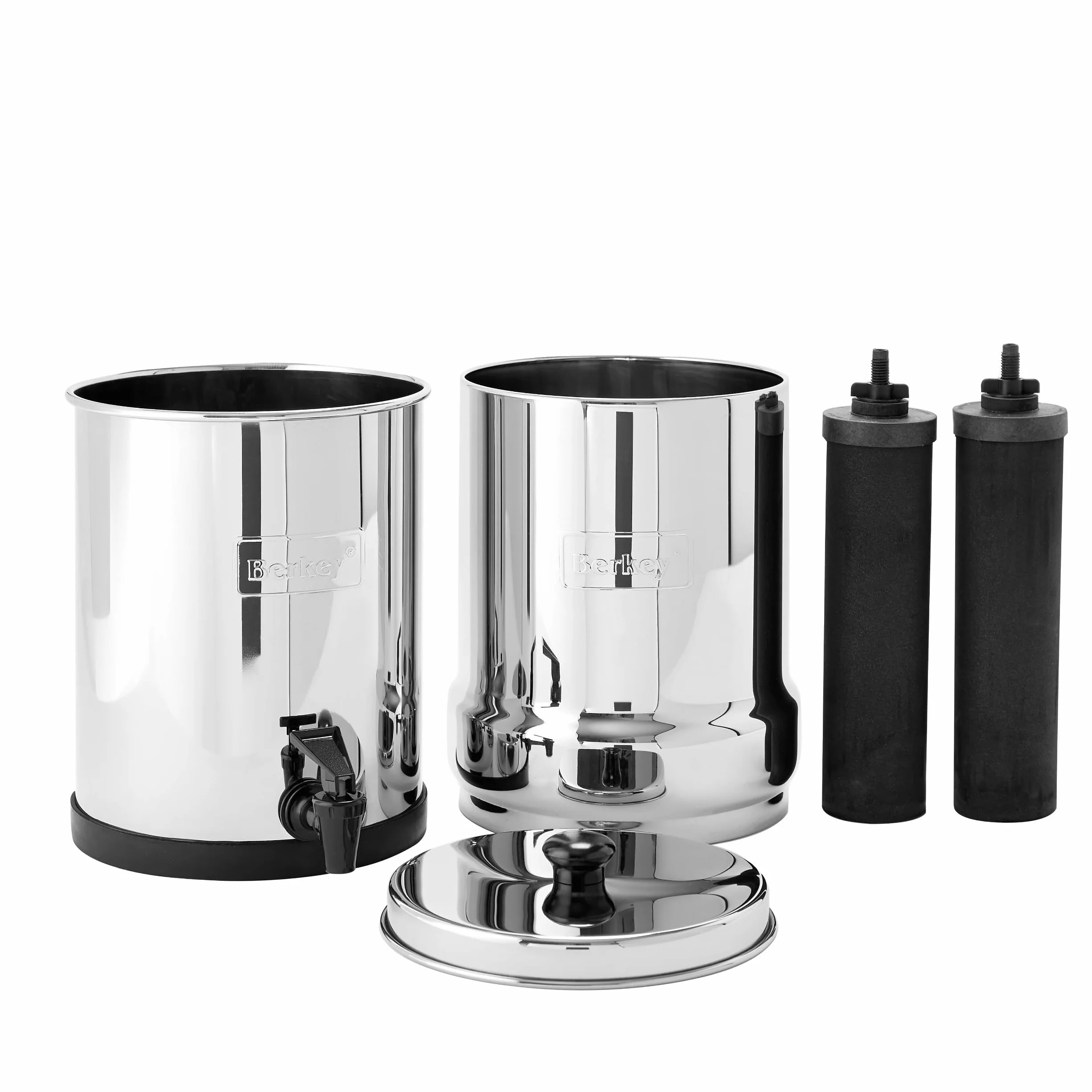 Berkey travel 5.6L Sistema de filtración de agua por gravedad en acero inoxidable AISI 304 con 2 elementos de purificación black berkey