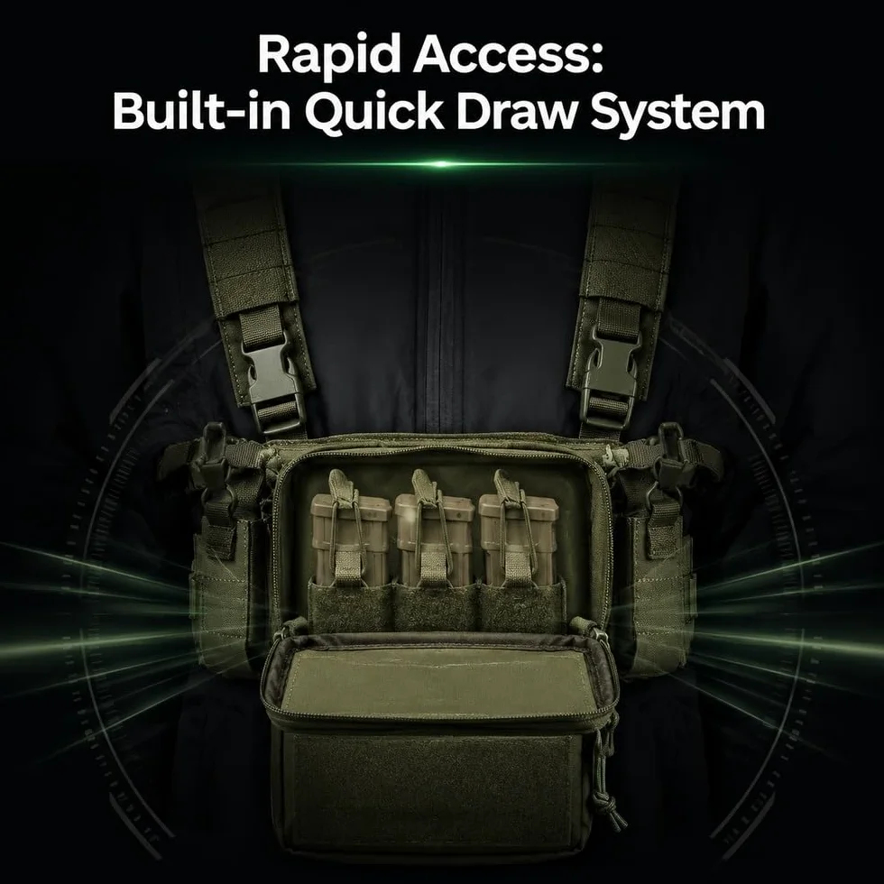 Conjunto De Plataforma Pecho Con Arnés Táctico D3CRM, Sistema Bolsa Modular Gran Capacidad For Actividades Equipo, Airsoft