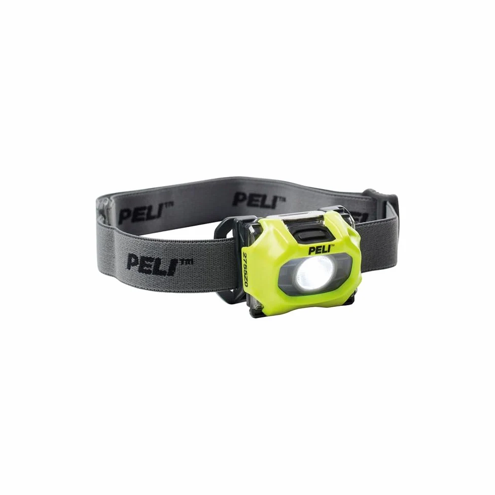 Peli 2755Z0 LED Linterna frontal LED segura y aprobada para ATEX Zona 0, para bomberos y uso industrial, IP54 resistente al polvo y al agua, 115 Lúmenes, Color: Amarillo