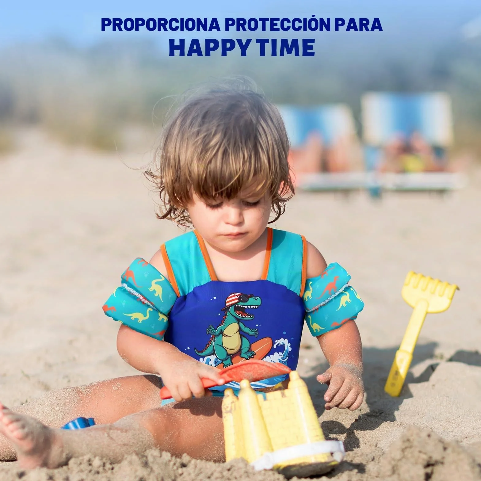Zeraty Chaleco de natación Infantil Niños Flotadores Los niños nadan Brazo Banda con arnés de Hombro Brazo Alas, Natación Ayudas Chaqueta para 20-50 lbs/2-6 años de Edad Niños/Niñas