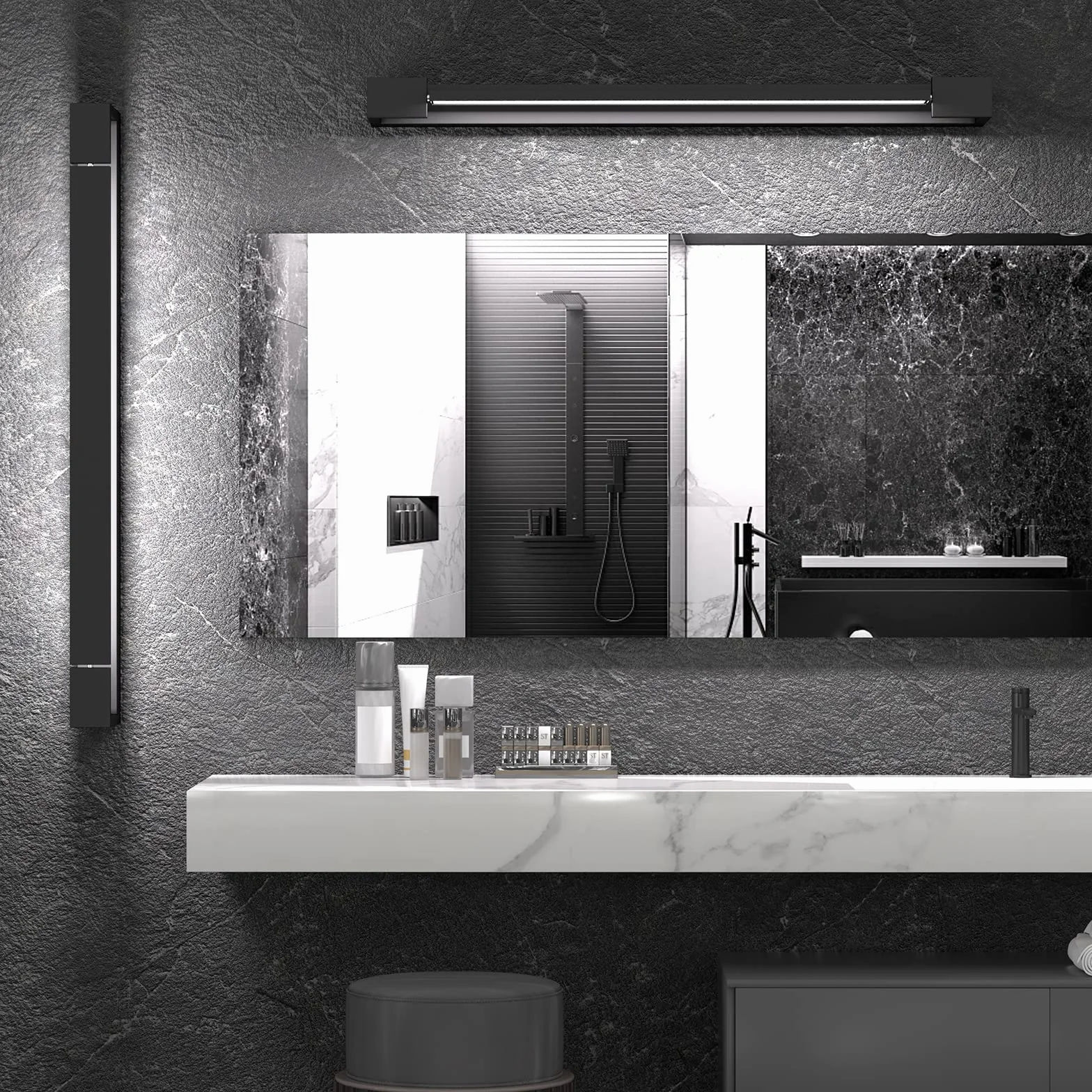 Lampada da Specchio Bagno LED 61cm Girevole 180° 24W 2400 Lumen IP44 Bianco Freddo 5000K