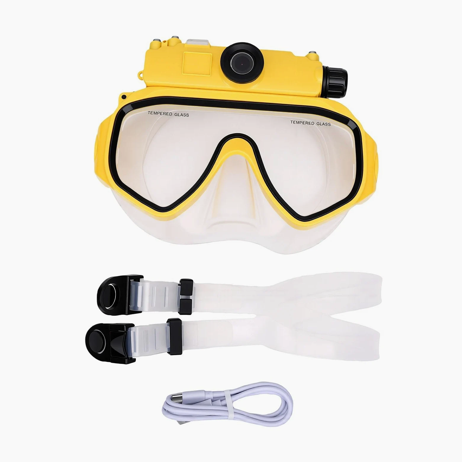 Gafas de Buceo para Snorkel con Cámara 2K 5MP | Gafas de Natación para Apnea, Resistente Al Agua, 15M, Gran Angular de 100 Grados, Antivibración, Aplicación WiFi