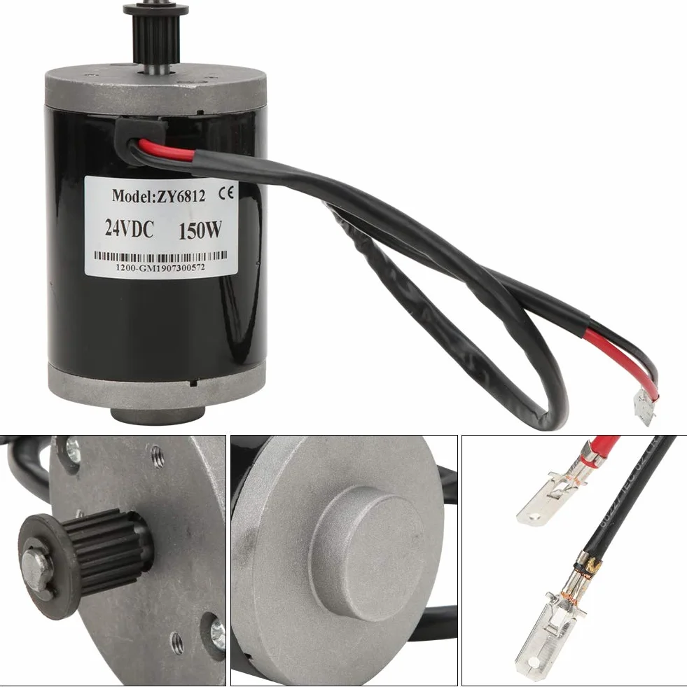Motor Eléctrico de Reducción de Engranajes ZY6812 DC 24V 150W para Scooters Eléctricos