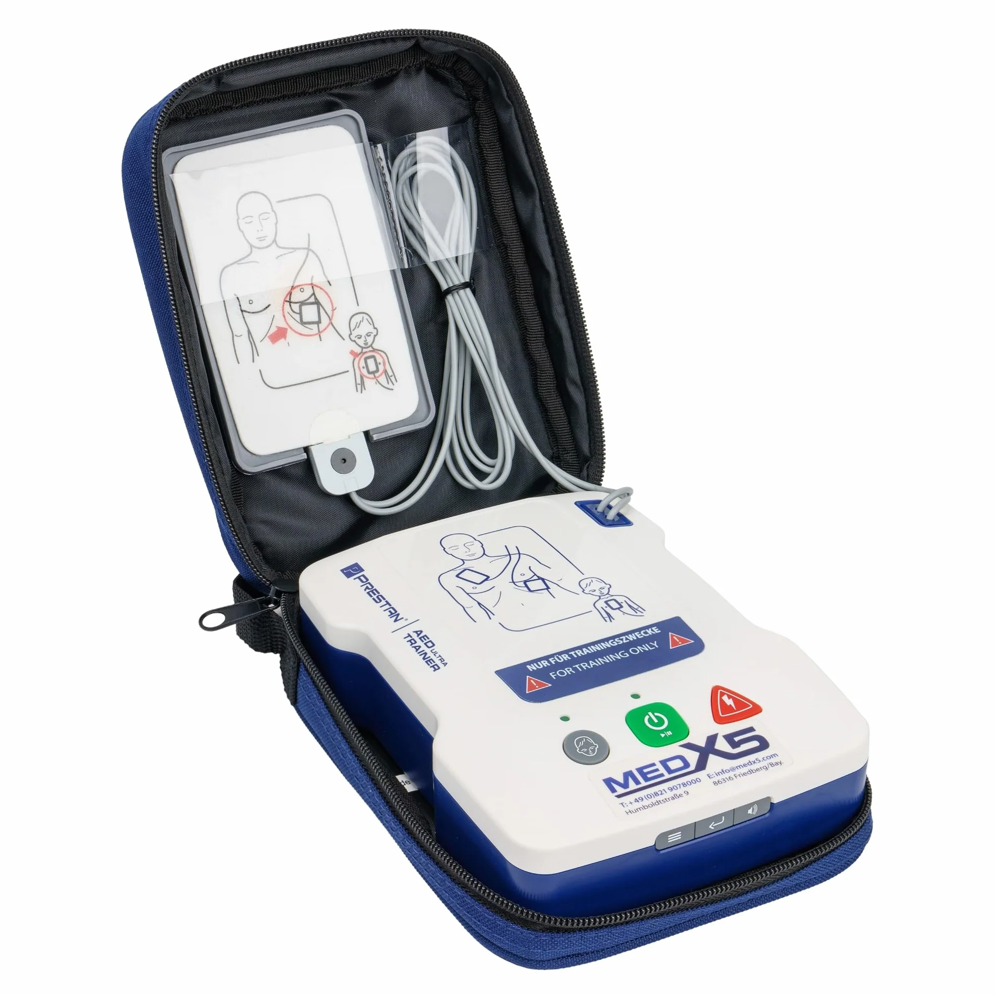 MedX5 Universal AED/defibrilador UltraTrainer, alemán/inglés, 3 años garantía