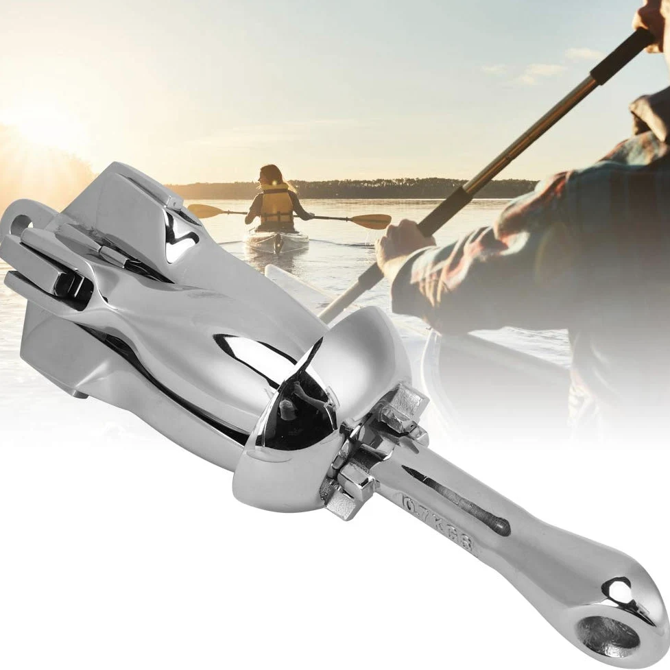 Ancla de Barco, Ancla Plegable de Acero Inoxidable 304, Ancla de Tornillo de Pilote Segura para Motos de Agua, Kayaks, pontones y embarcaciones Peque?as.