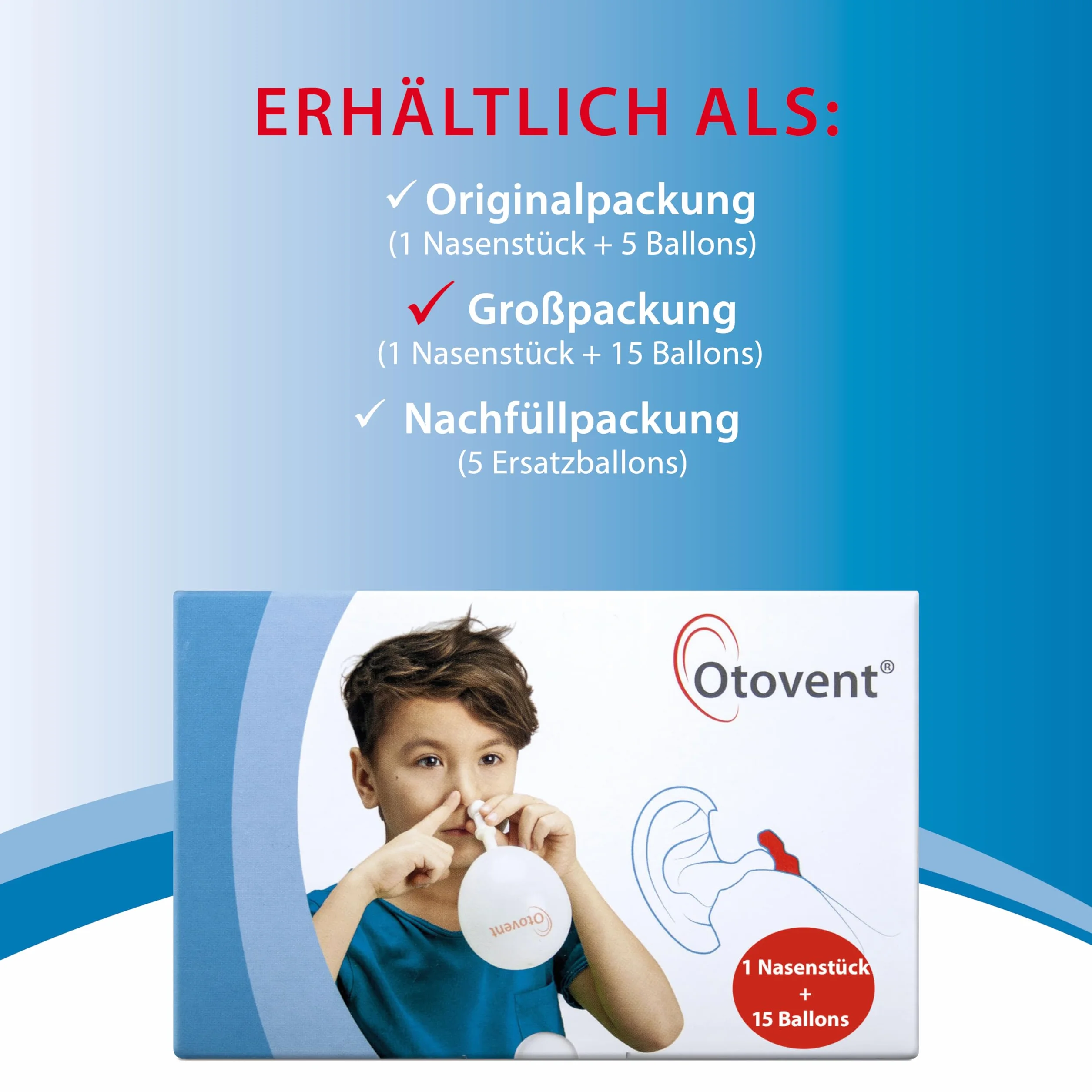 Otovent-System Kombipackung mit Nasenstück, Membranen und Einsatz, 1 sztuka