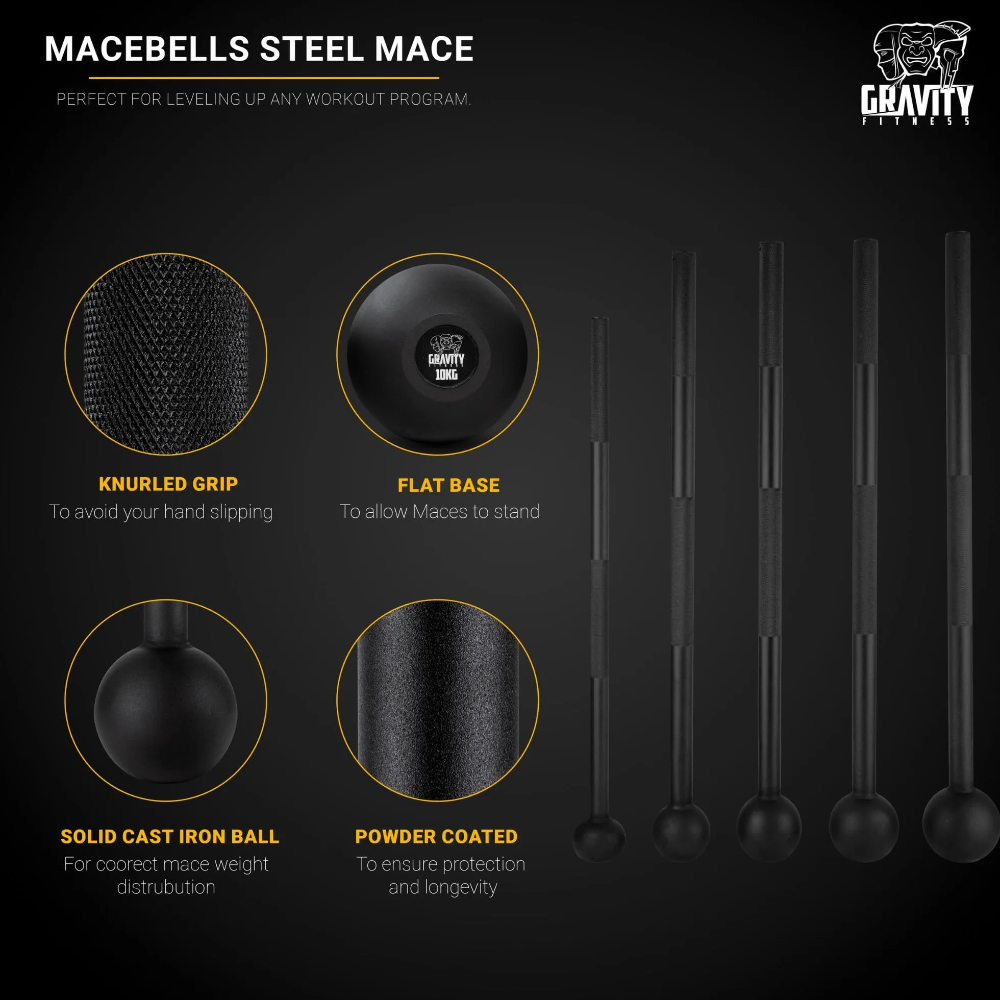 Gravity Fitness Maza Campana de Acero (6)
