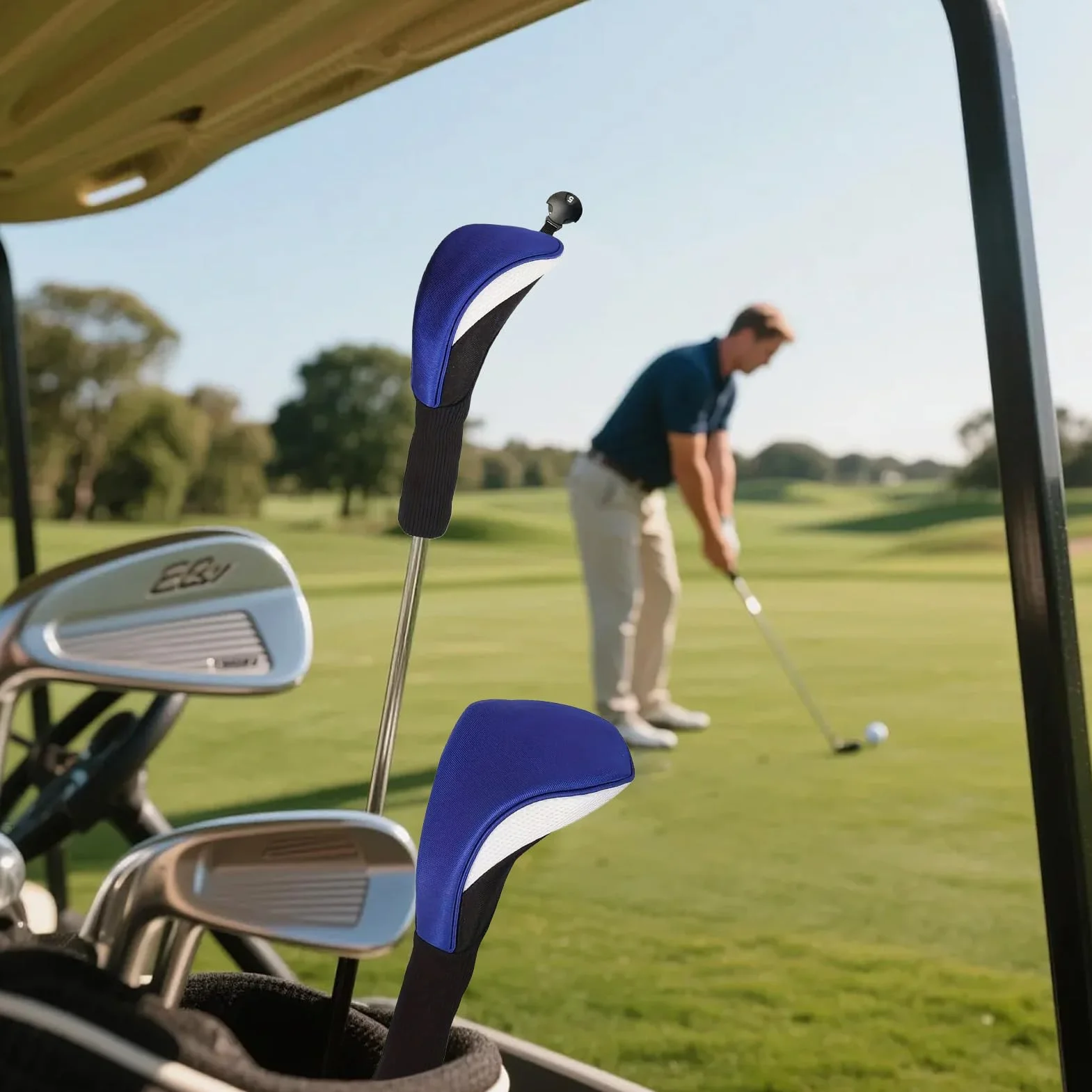 Juego de fundas protectoras para palos de golf, 3 piezas, diseño de cuello largo, para competición, viajes y entrenamiento al aire libre