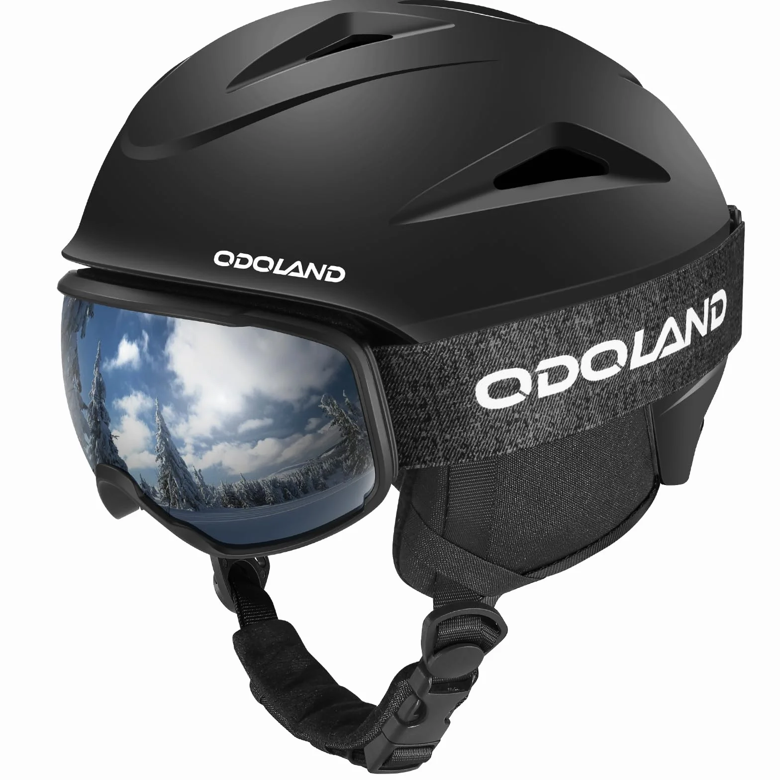 Odoland Casco de Esquí con Gafas, Casco de Nieve Ajustable Ligero para Snowboard y Esquiar Adultos