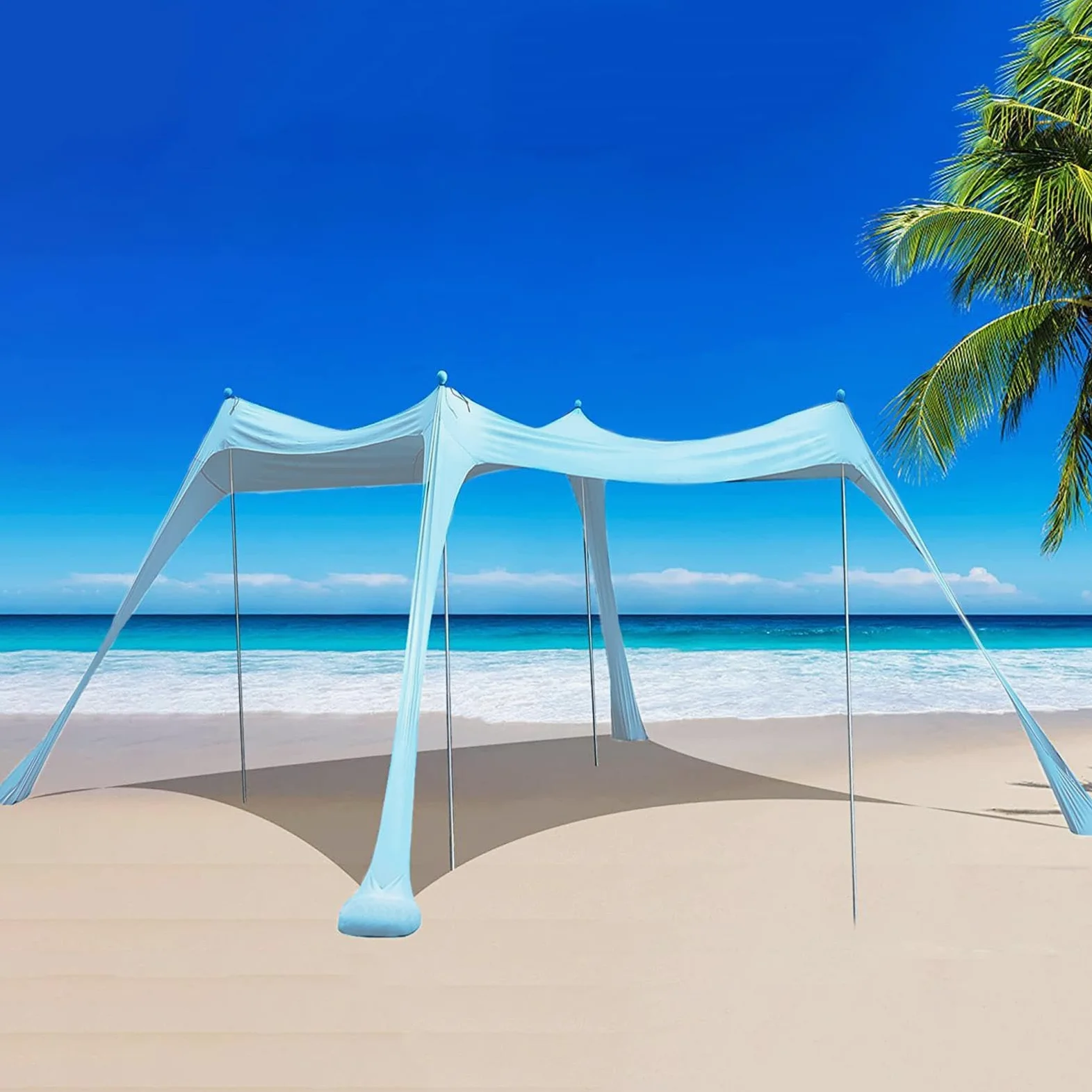 Tienda de campaña de Playa, toldo portátil para Exteriores, protección UV | refugio de playa ligero para la familia, tienda de campaña de fácil instalación, campamento en la playa, sombrilla para patio