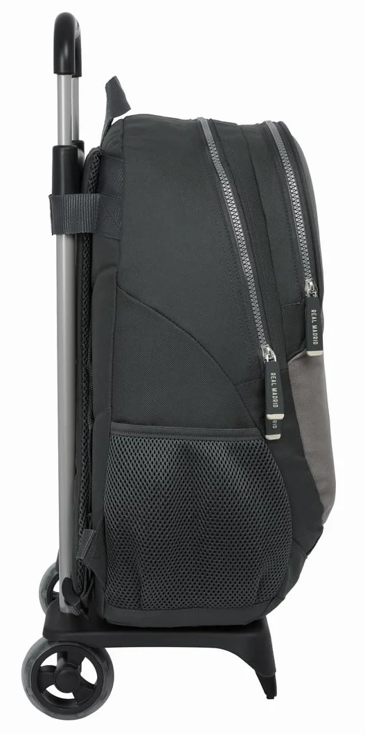 Safta REAL MADRID 3ª EQUIPACIÓN 24/25 - Mochila Escolar con Carro, Ideal para Niños de Diferentes Edades, Cómoda y Versátil, Calidad y Resistencia, 33x15x43 cm