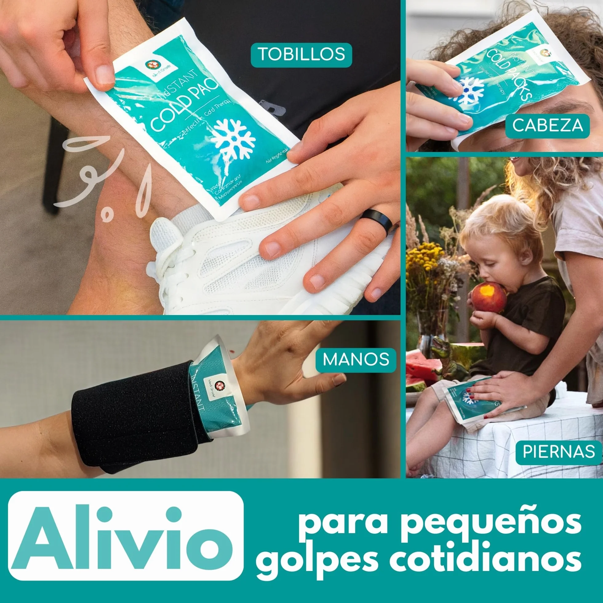 Medi Grade Bolsas de Frío Instantáneo 30 uds 100 g, Alivio Rápido Sin Frigorífico, 11,43x15,24 cm