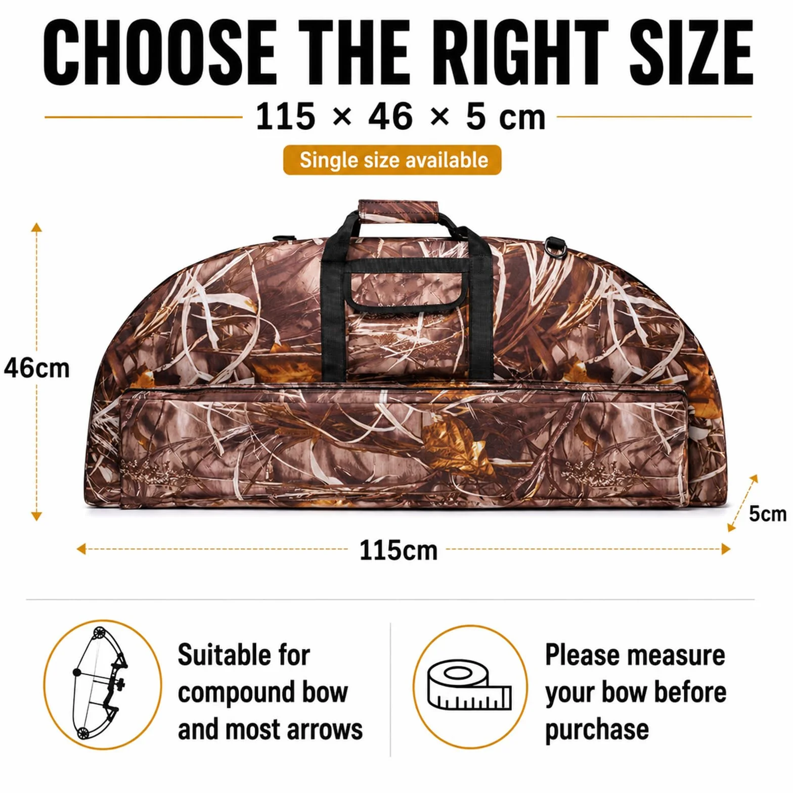 Bolsa de arco con múltiples bolsillos, bolsa de arco compuesto con correas, bolsa de transporte para arco con bolsillo para flechas para caza
