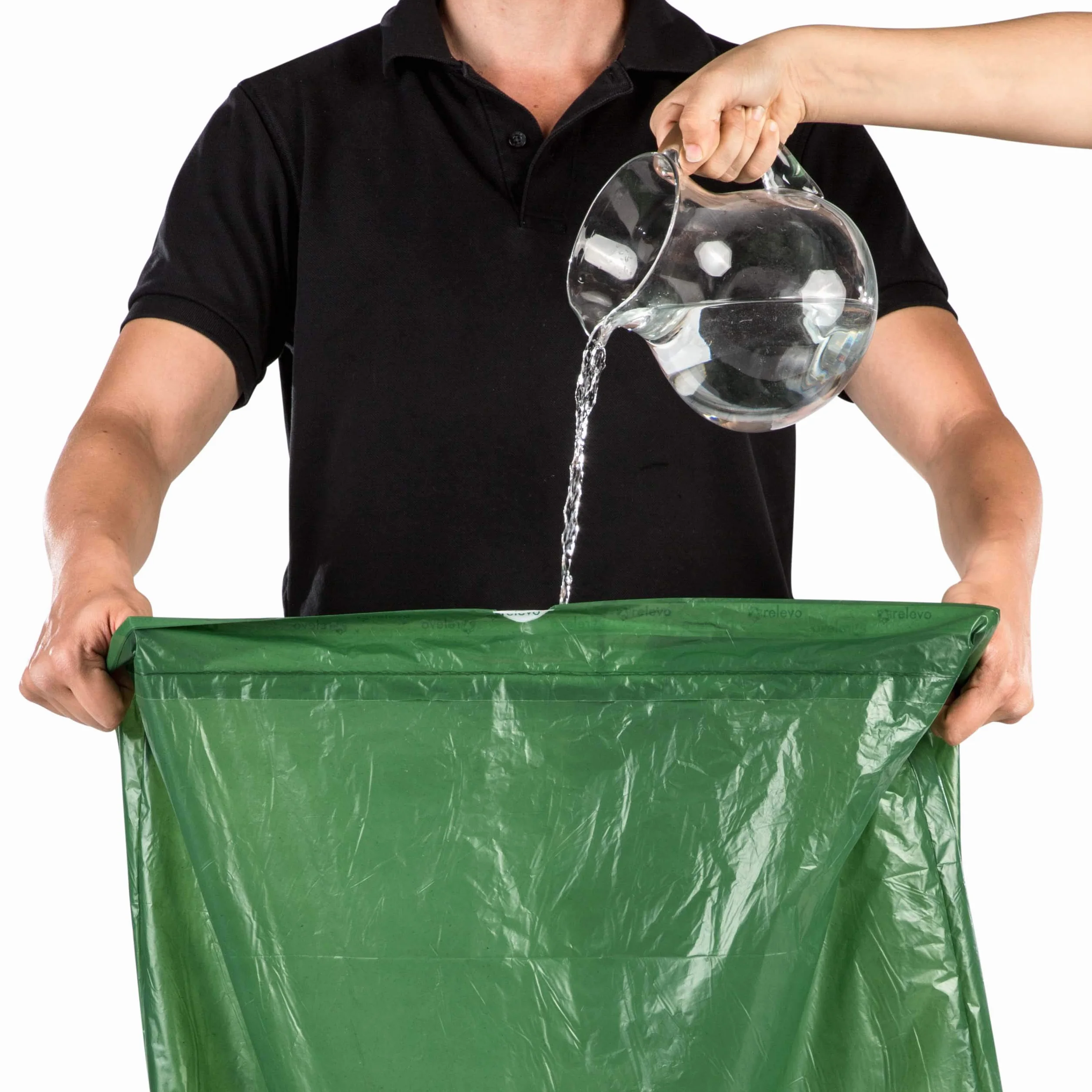 Relevo Bolsas de Basura Verdes con Autocierre 30L 55x60 cm 45 Bolsas LDPE Reciclado Blue Angel