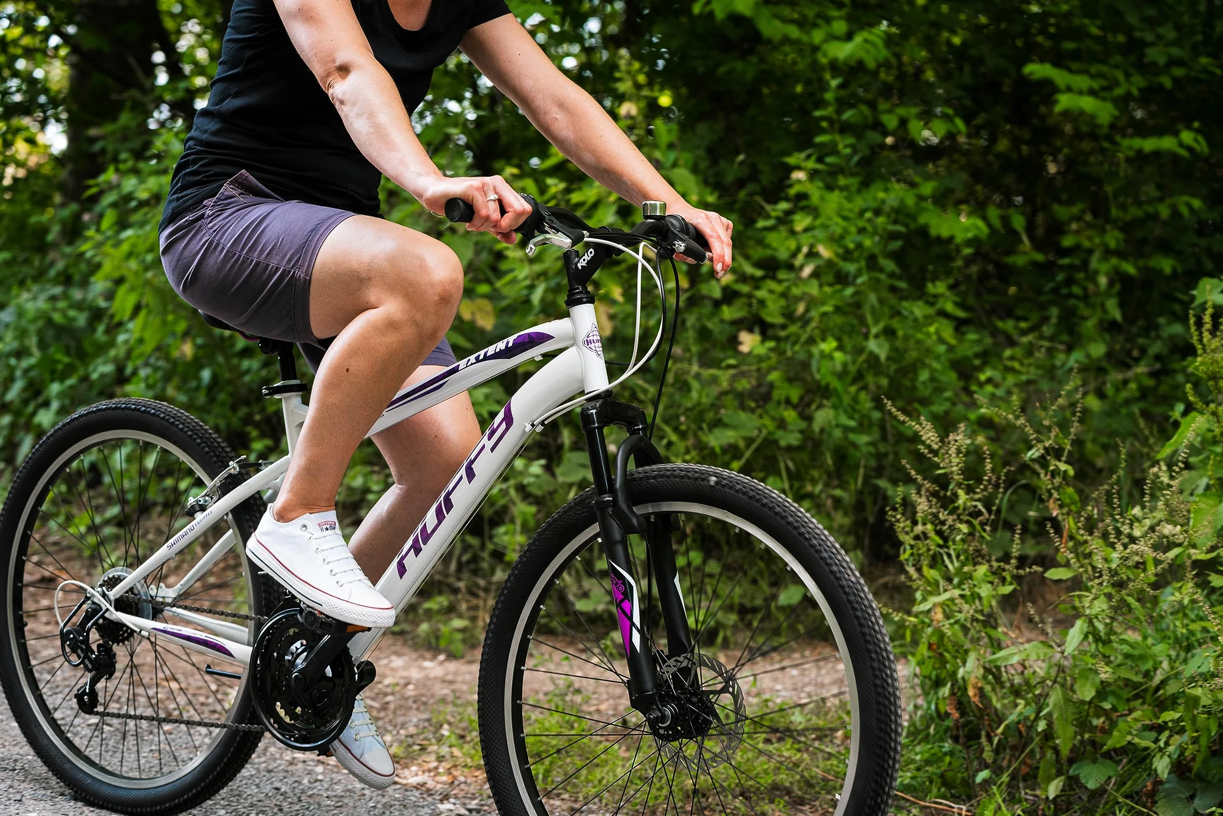 Huffy Mountainbike Bicicleta de montaña Extent de 26 Pulgadas, Blanco, Medium