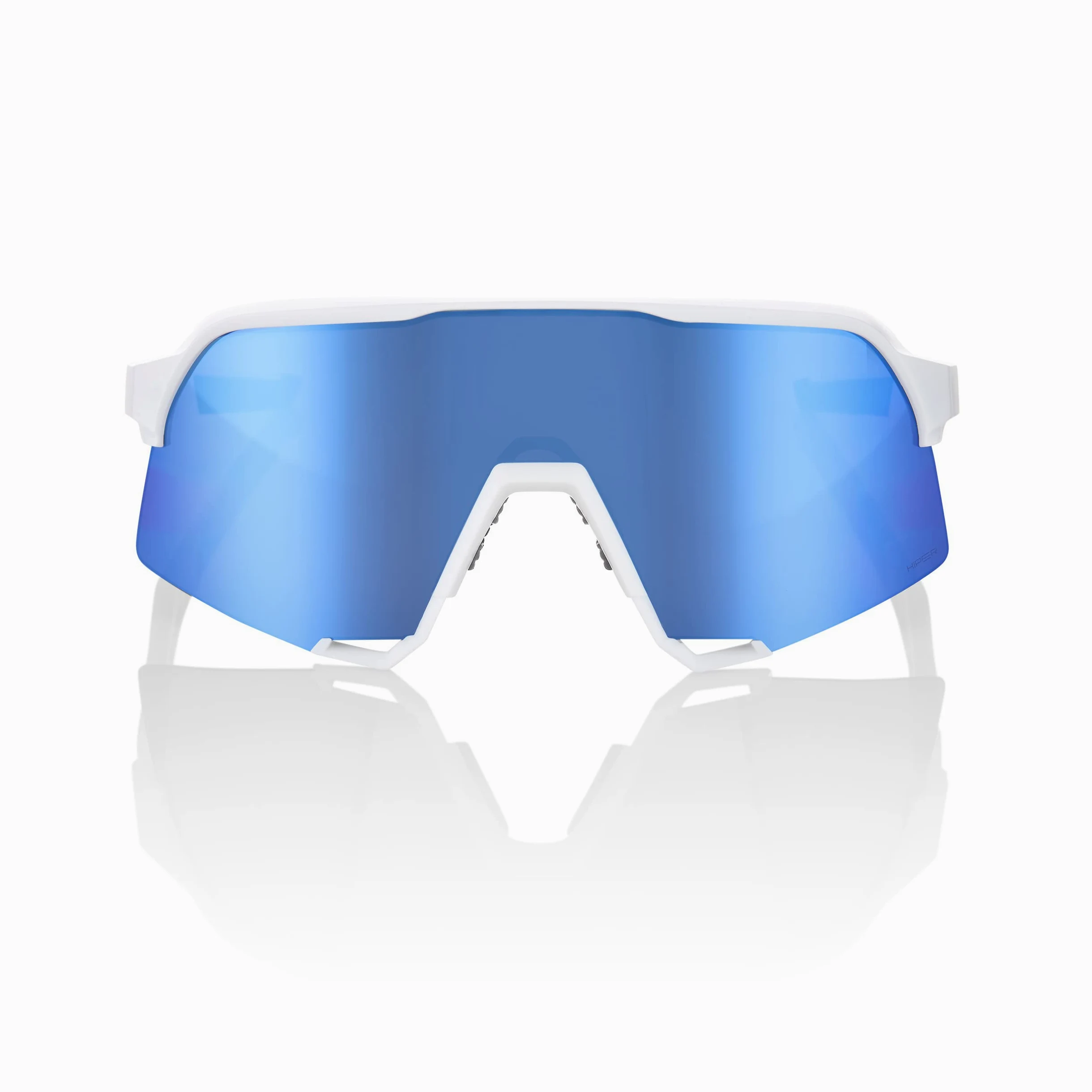 100% S3 - Matte White - Hiper Blue Multilayer Mirror Lens S3 - Matte White - HiPER Blue Multilayer Mirror Lens Unisex adulto (Pack de 1)