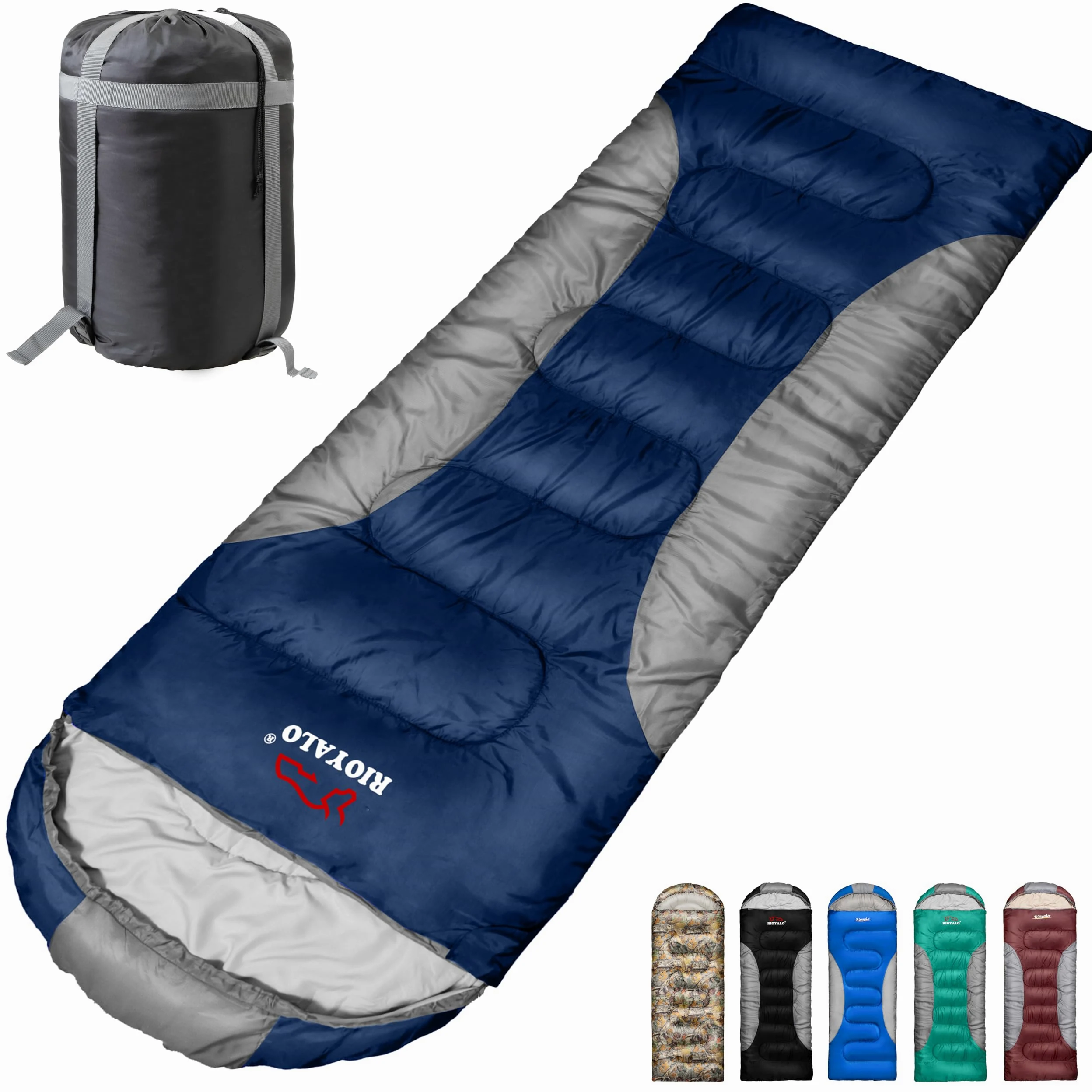 Sacos de Dormir de Invierno de 0 Grados para Adultos Que acampan (450 g/m²) – Rango de Temperatura (5 F – 32 F), Saco de compresión Impermeable portátil – Sacos de Dormir de Camping para Grandes y