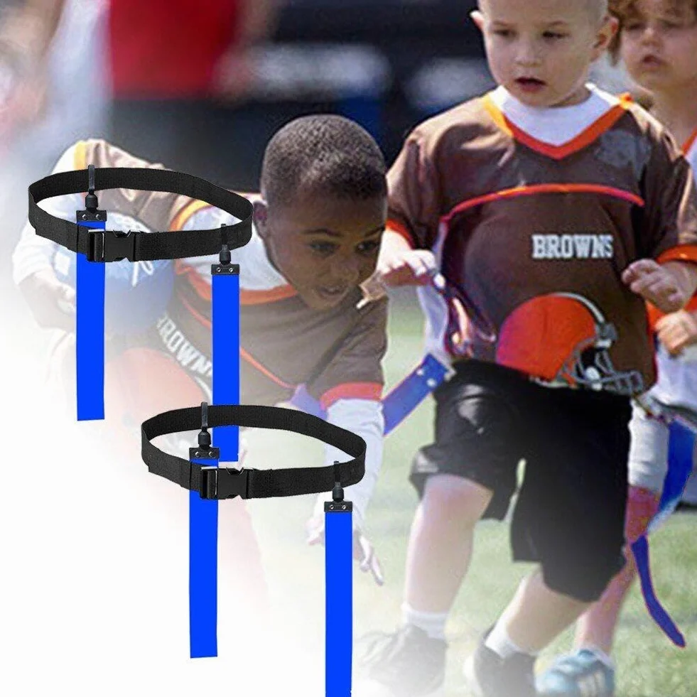 Flag Football Set Flager Football Gear Flag Cinturones De Fútbol Y Banderas Cinturón De Fútbol Ajustable para Entrenamiento para Niños