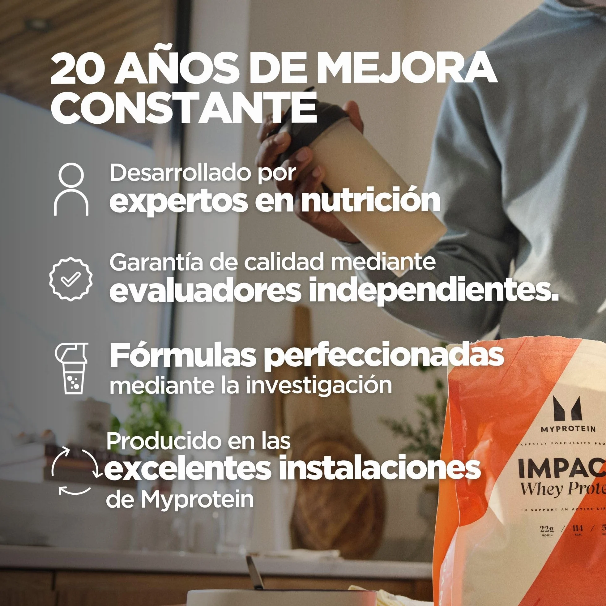 Myprotein Impact Proteína de suero en polvo Chocolate natural 30 porciones 23 g proteína por porción Bajo en grasas y azúcares