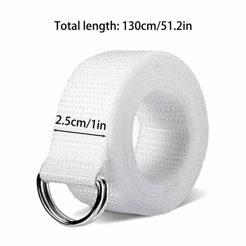 MiOYOOW 4PCS Web Fútbol Cinturón, 51 Pulgadas Blanco Cinturón D-Ring Cinturón para Hombres Mujeres Juegos Deportivos Ejercicios Juegos de Entrenamiento
