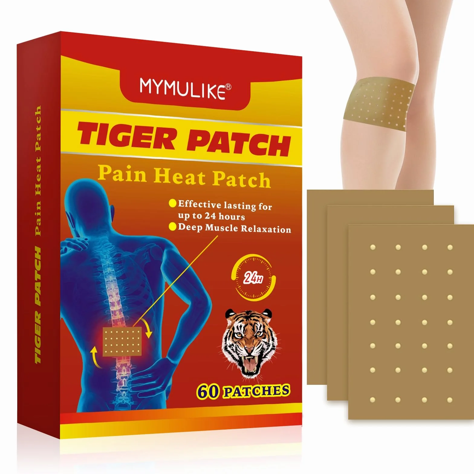 Parches de tigre para aliviar el dolor calientes para cuello hombro y rodilla