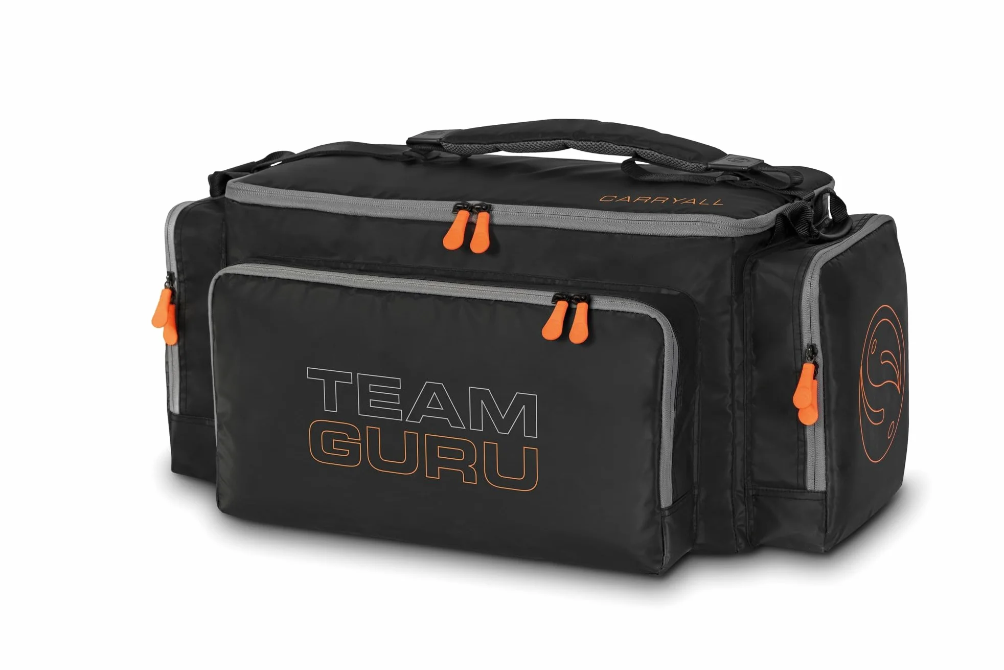 Team Guru Carryall | Match Fishing Caryall | Tamaño mediano | Multicompartimento | Bolsillo principal para artículos grandes | Bolsillo frontal para aparejos XL | Bolsillos laterales | Alto 35 cm x L