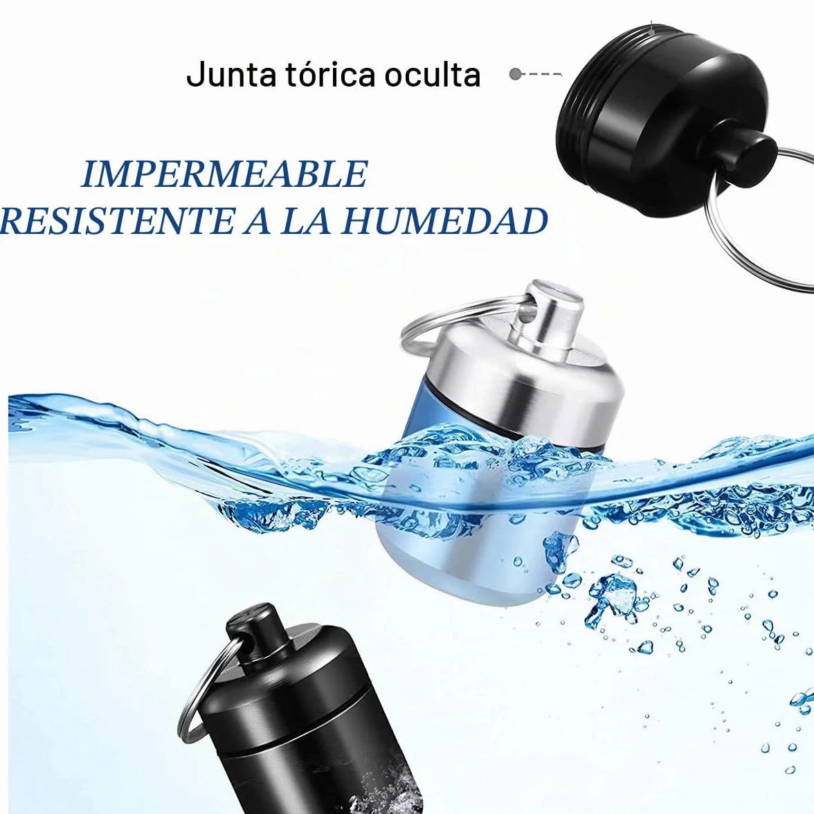 Organizador de pastillas metálico portátil impermeable 4 cajas pequeñas para viajes