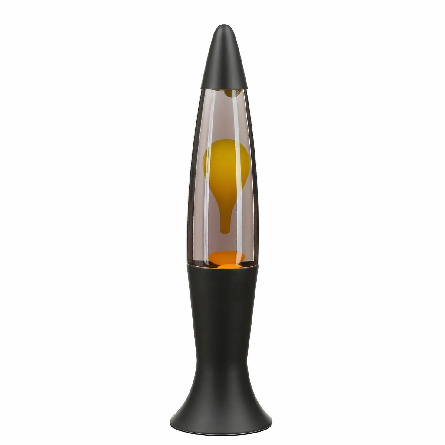 Lámpara de lava ROXY retro 40 cm negro gris amarillo
