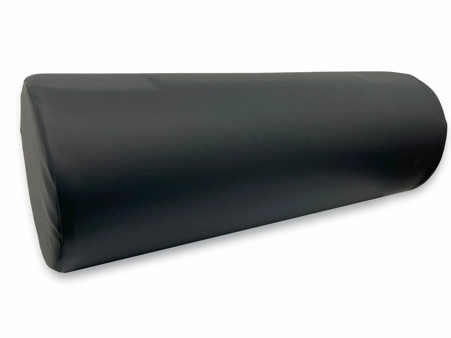 QUIRUMED Cojín Rodillo 55 x 20 cm Negro Polipiel Ergonómico Espuma Yoga Fitness Masaje