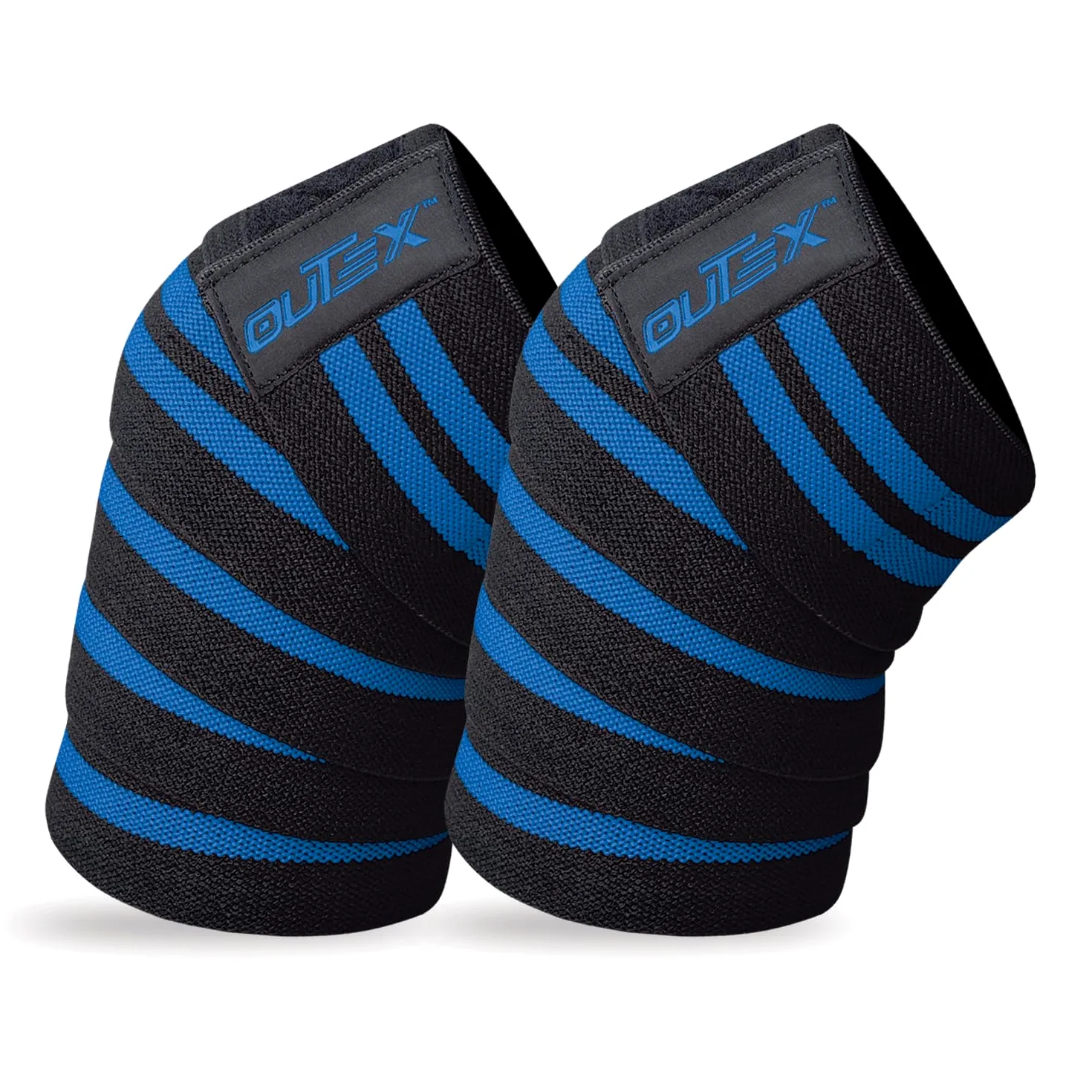 Outex Rodilleras para levantamiento de pesas (par), correas de rodilla de 80 pulgadas de largo para levantamiento de pesas, levantamiento de potencia, prensa de piernas, entrenamiento cruzado, soporte