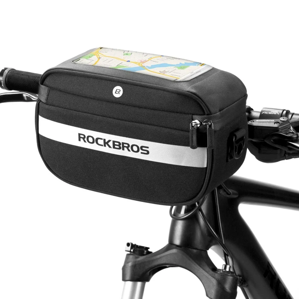 ROCKBROS Bolsa Móvil con Pantalla Táctil Bolsa Manillar de Ciclismo MTB Accesorio de Gran Capacidad para Teléfono Debajo de 6.5’’ para Bicicleta Montaña Carretera