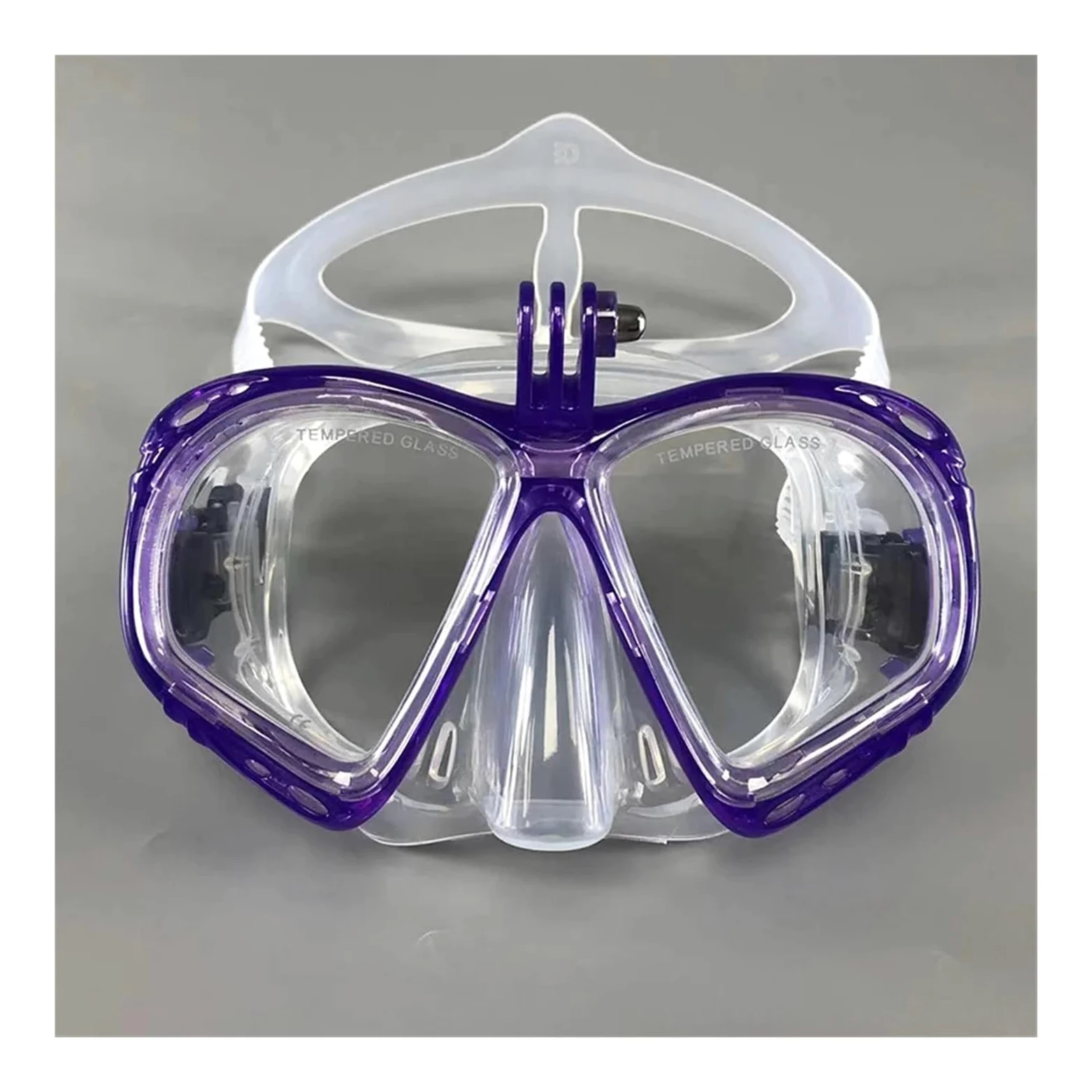 Kit de de Buceo Máscara de Snorkel, Conjunto de Snorkel, máscara de Buceo, Gafas de natación, Snorkel para cámara de Deportes submarinos GoPro Buceo(Plum)