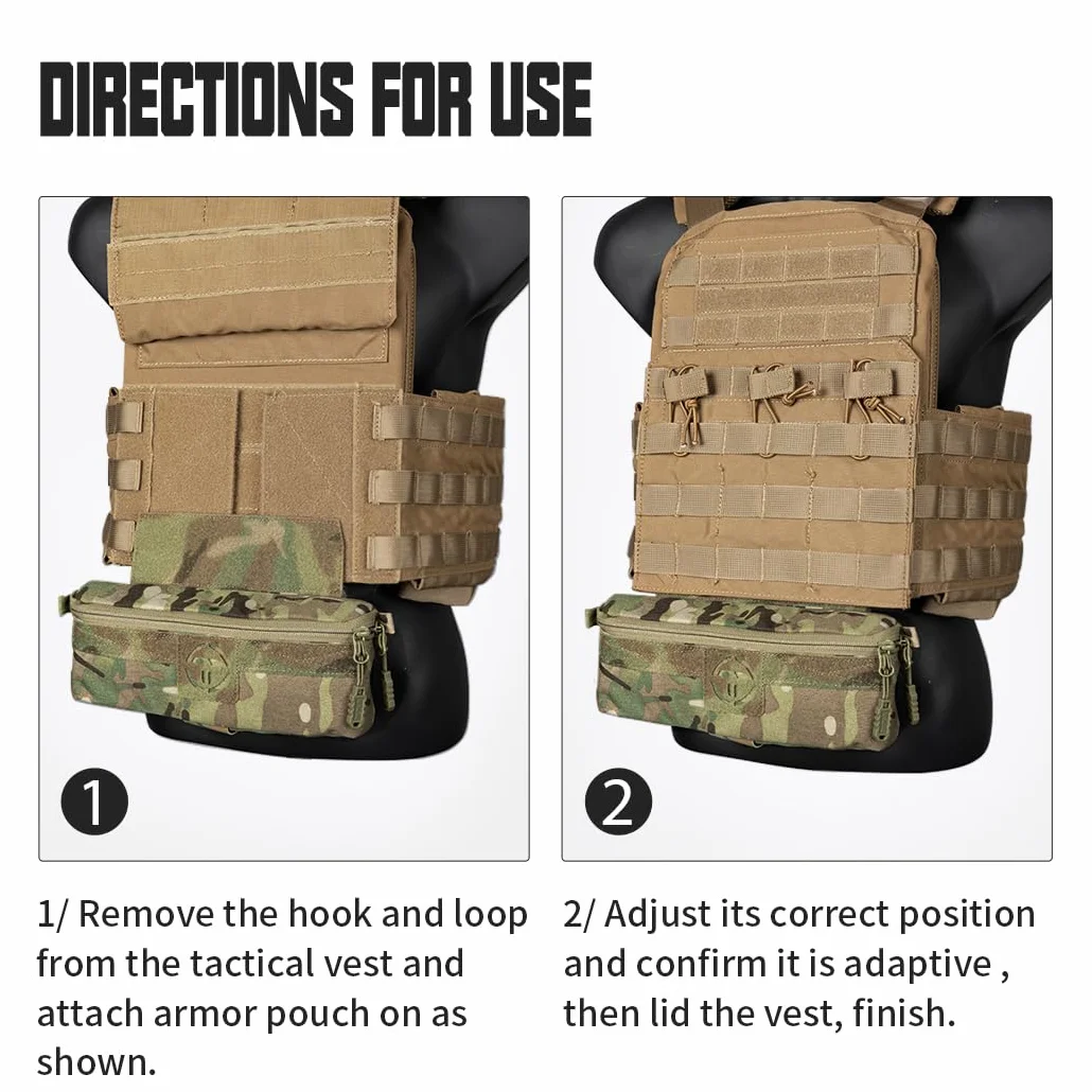 Bolsa táctica multicamuflaje nailon 500D para chaleco JPC AVS airsoft paintball