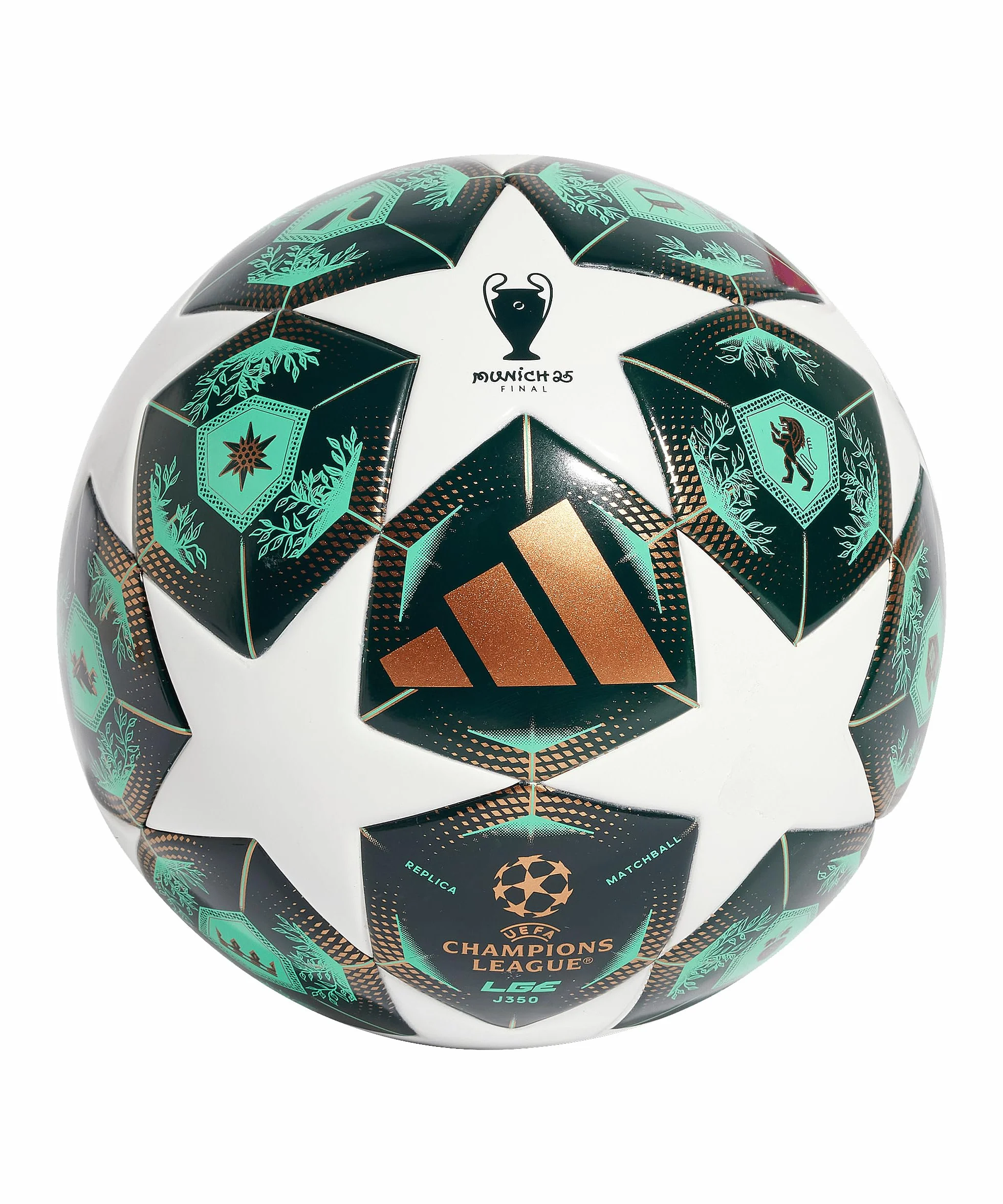 adidas UEFA Champions League J350 - Balón de fútbol Unisex, Color Verde, Talla 5 EU