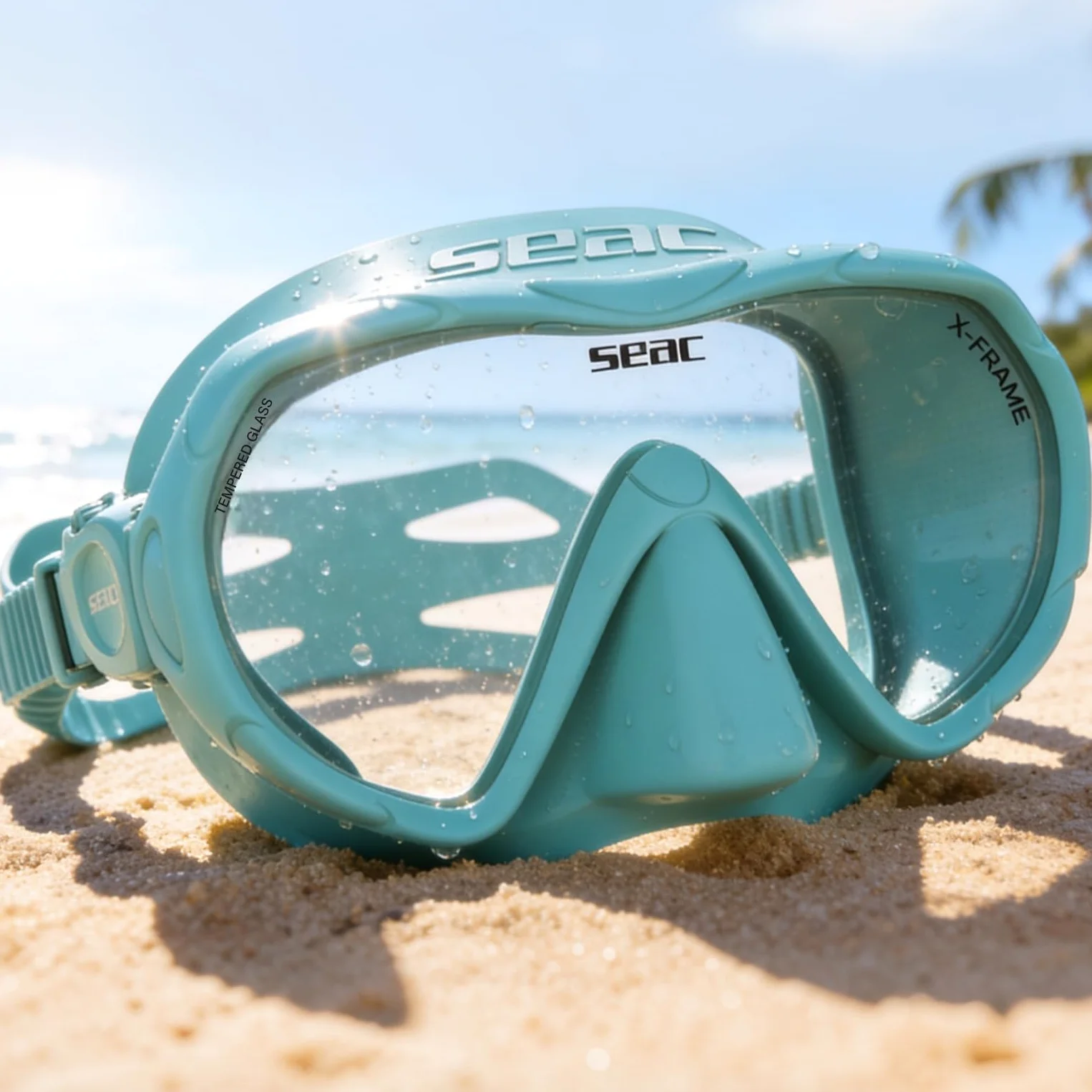 SEAC X-Frame - Máscara de Buceo Frameless de Silicona con Monolente de Vidrio Templado | Visión Nítida y Estabilidad Bajo el Agua, Volumen Reducido | para Buceo y Snorkel – Made in Italy
