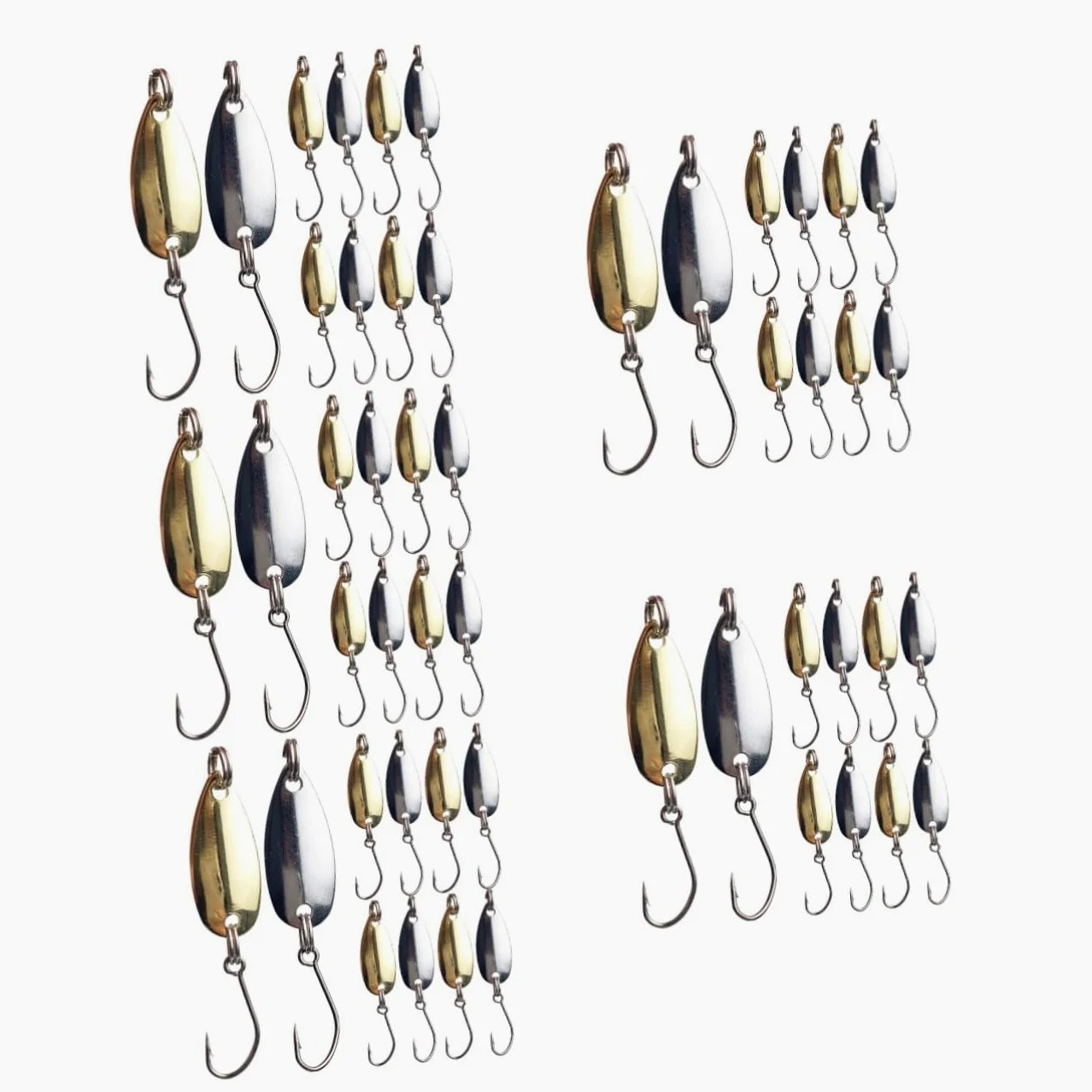 48 Uds Gancho De Cebo De Metal Cuchara De Pesca De Agua Dulce Cucharas De Jigging Ganchos De Hundimiento De Agua Salada Frutero Dorado Cebos De Pesca Señuelos De Pesca Perca