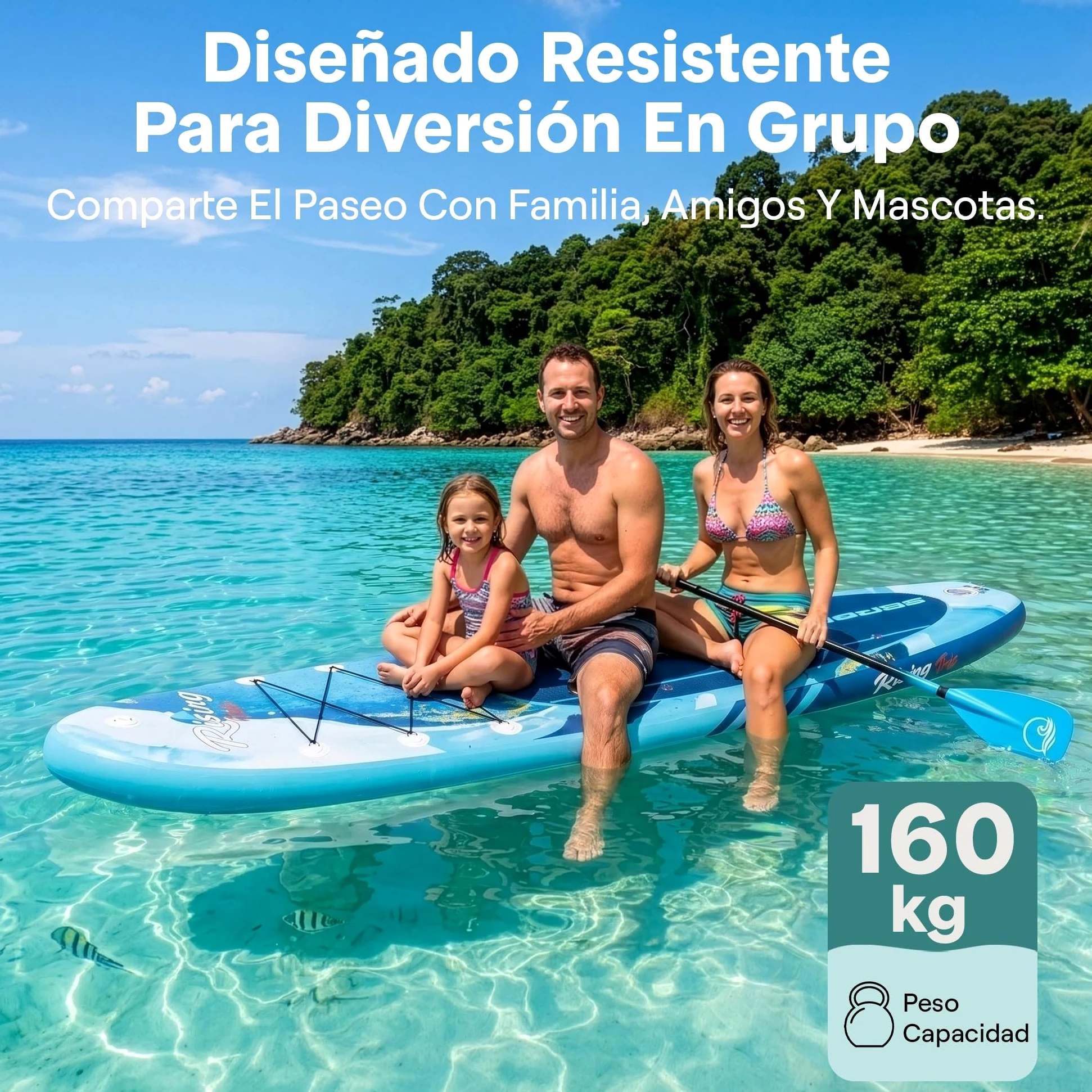 SereneLife tabla paddle surf hinchable, Paddle board, Cubierta antideslizante, Aleta inferior para remar, Estuche para guardar, Barco de pie para jovenes y adultos