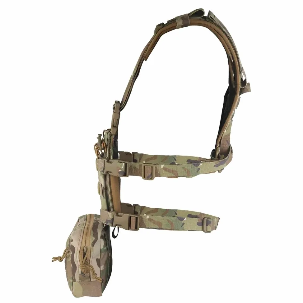 Genérico Chaleco Táctico Chest Rig Hebillas Rápidas, Multi Bolsillo Camo Bolsa Abdominal para Cosplay Deporte Outdoor