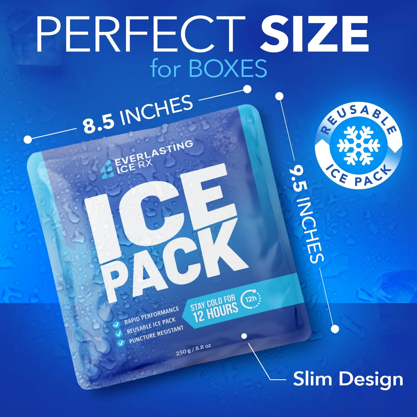 Rapid Performance - Paquetes de hielo reutilizables para enfriadores o lonchera, paquete de 4, frío hasta 12 horas, paquetes de hielo para enfriador, larga duración para camping, playa
