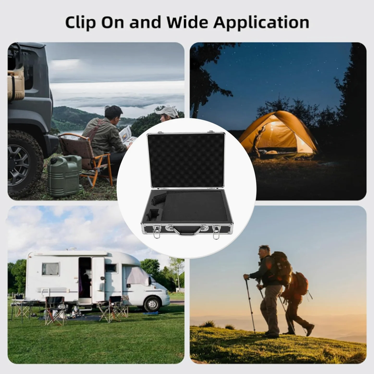 Estuche Rígido de Transporte para Mini Kit de Platos Maleta de Almacenamiento Portátil con Absorción de Impactos para Viajes Estuche Impermeable para Antena para Aleación de Aluminio a