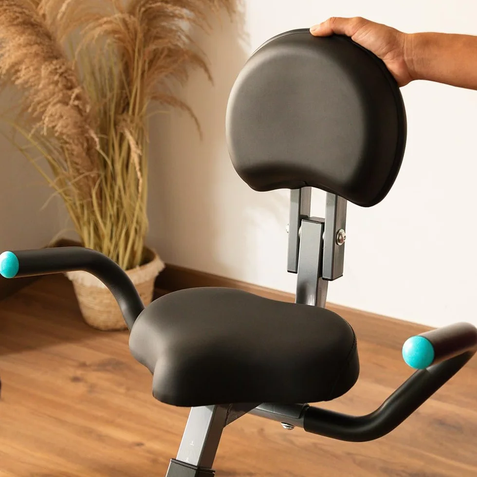 Cecotec Bicicleta Estática Plegable con Respaldo con Volante de Inercia 3 Kg X-Bike 3000 Neo Pro, Pantalla LCD, Resistencia Magnética Variable, Sillín Confort y Agarres, Soporte para Tablet y Ruedas