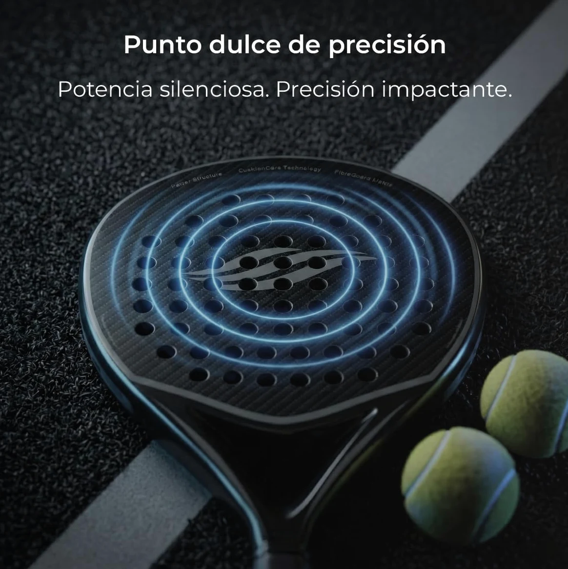 Pala Padel - Marco y Superficie de Fibra de Carbono en Forma de lágrima | Núcleo de Espuma EVA, Estructura Ligera de Control y Potencia + Padel Raqueta Funda | 2 años de garantía
