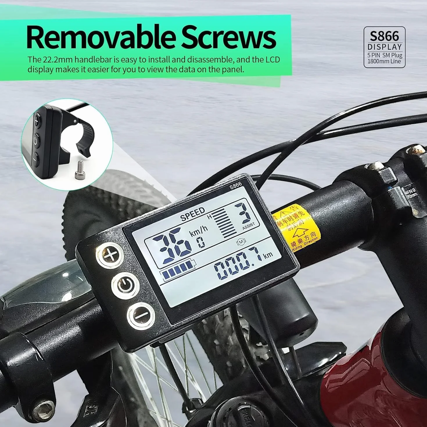 Motor Eléctrico Sin Escobillas Controller 36V 48V 250W 350W Kit de Controlador de Bicicleta Eléctrica con Pantalla LCD Impermeable