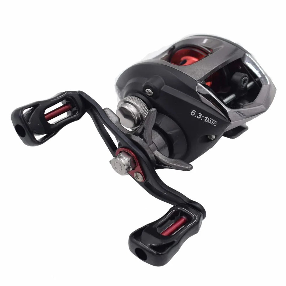 Diwa Baitcasting Carretes de Pesca Carretes de Agua Salada de Agua Dulce Spincasting Carretes de Fibra de Carbono Arrastre 18 LBS 12 + 1 Rodamientos de Bolas de Acero Inoxidable Blindados Carrete