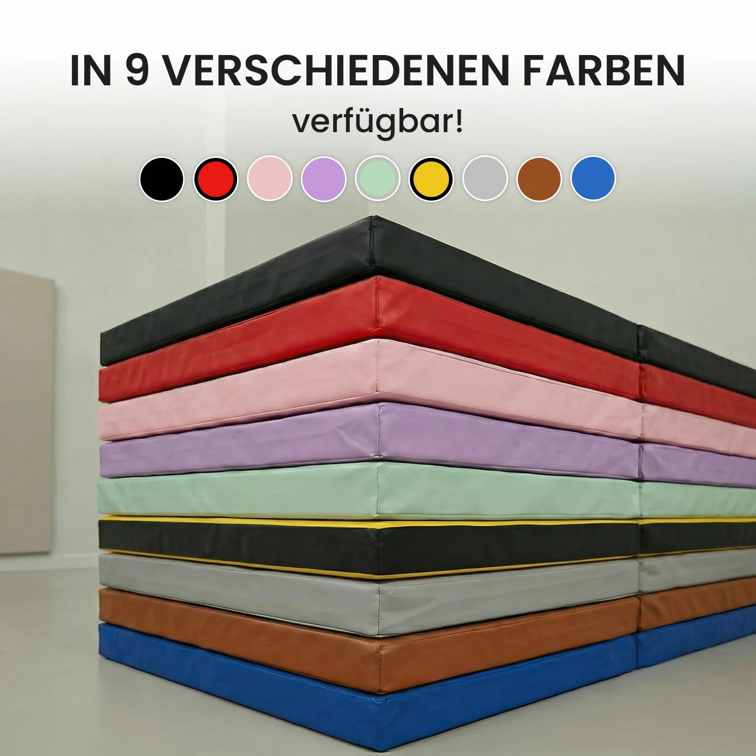 Jeflex - Colchoneta plegable Gimnasia 180 x 60 x 6 cm fabricada en Alemania / Esterilla de gimnasia / Colchoneta multifuncional y yoga / Esterilla de juego para habitación de los niños