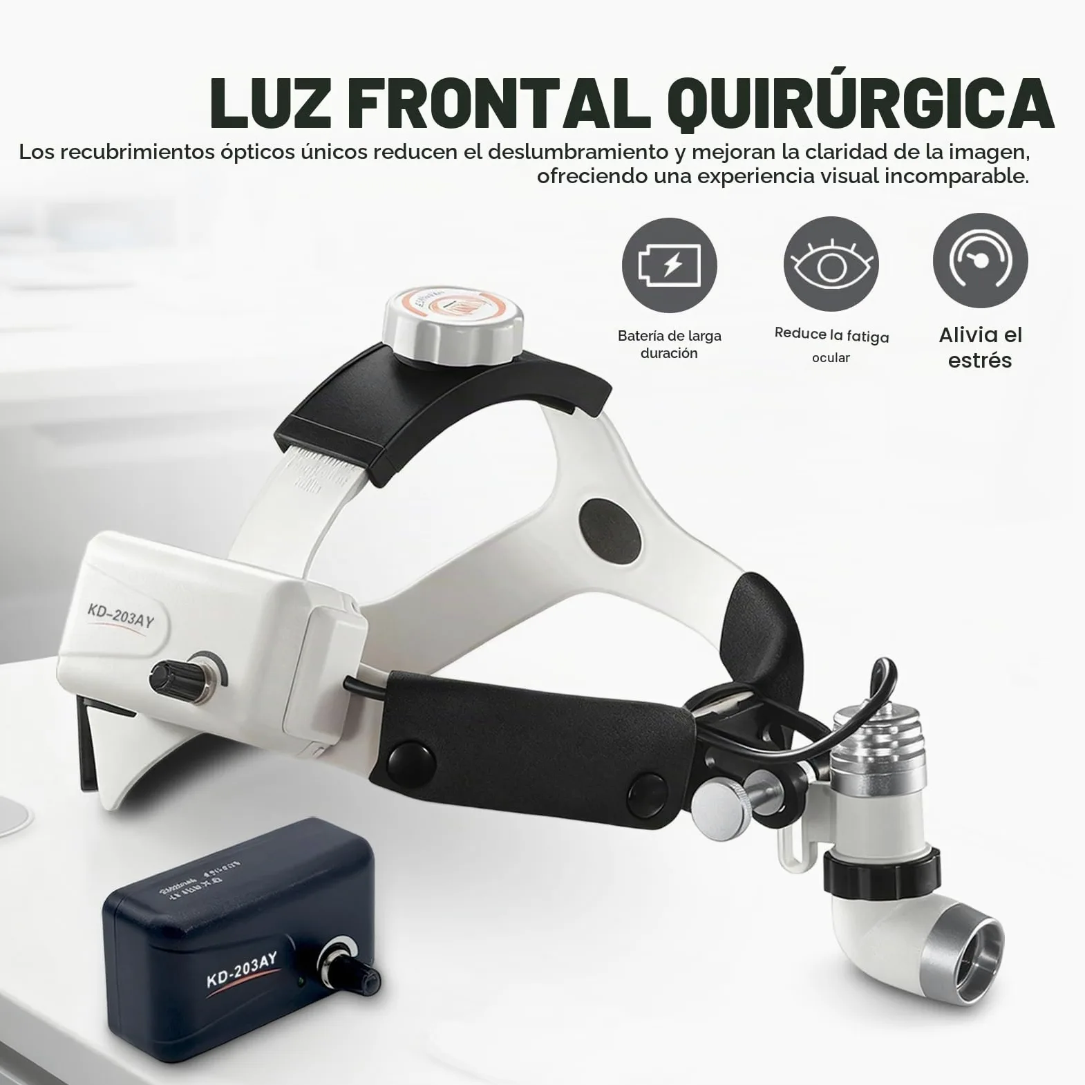 Linterna frontal LED de 3W Faro quirúrgico para faros dentales inalámbrico, portátil, fuente de luz LED fría, endoscopia Ent