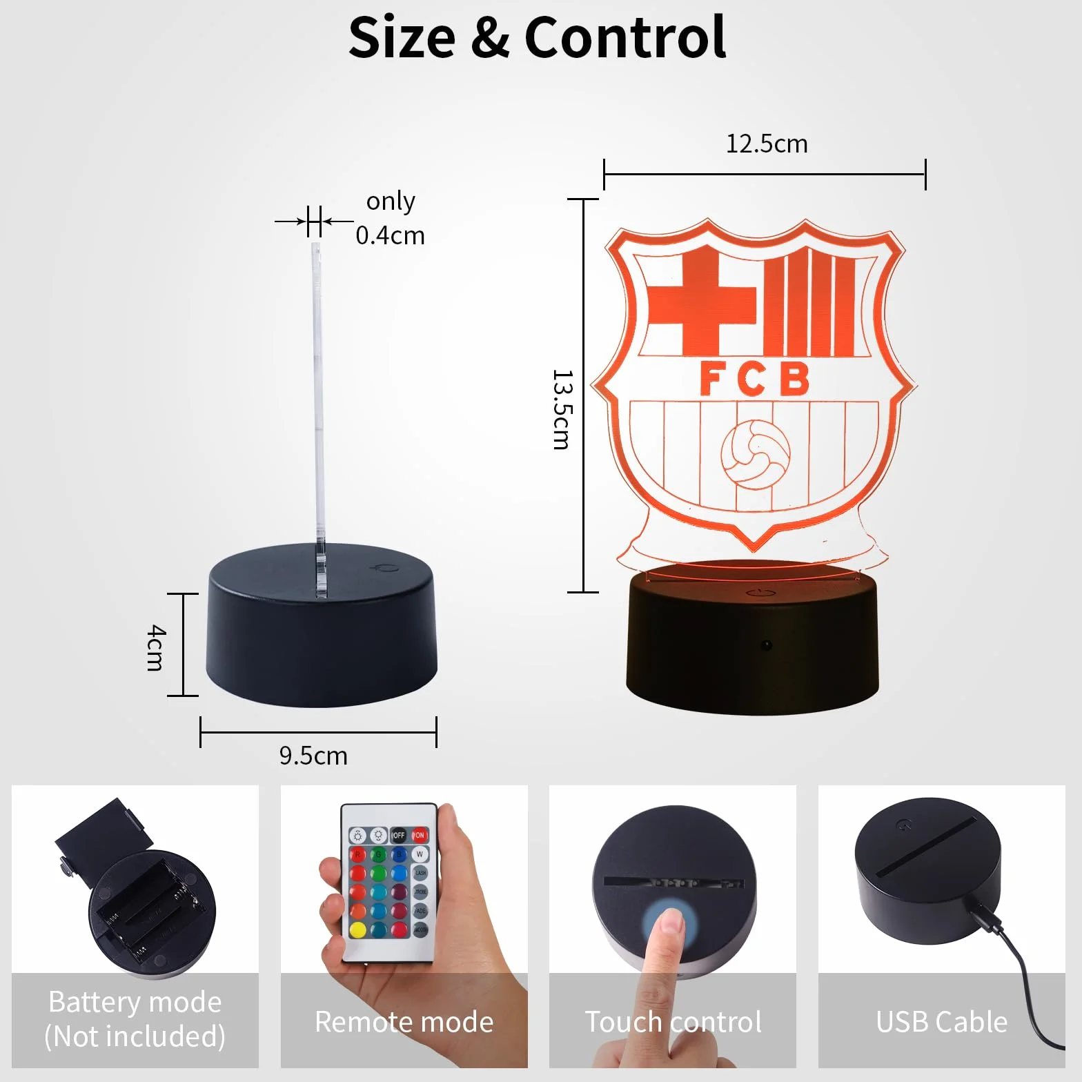 Lámpara 3D Fútbol LED 16 Colores con Mando a Distancia, Control Táctil y USB para Niños