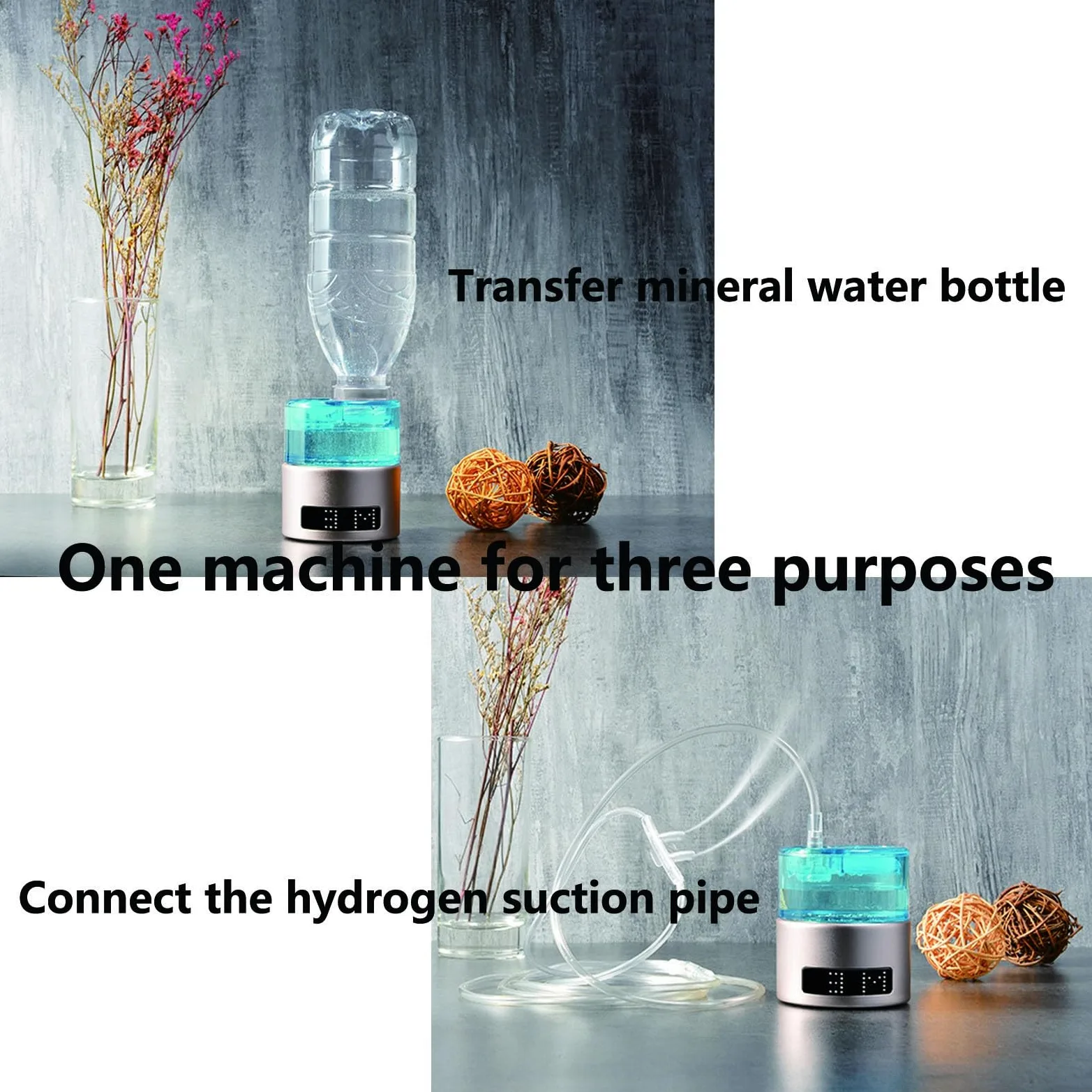 Botella De Agua Rica En Hidrógeno Generador De Agua De Hidrógeno Máquina De Ionizador De Agua De Hidrógeno Con Tecnología SPE Contenido De Hidrógeno De Electrólisis De 3 Minutos Hasta 1300 PPB 250 Ml(